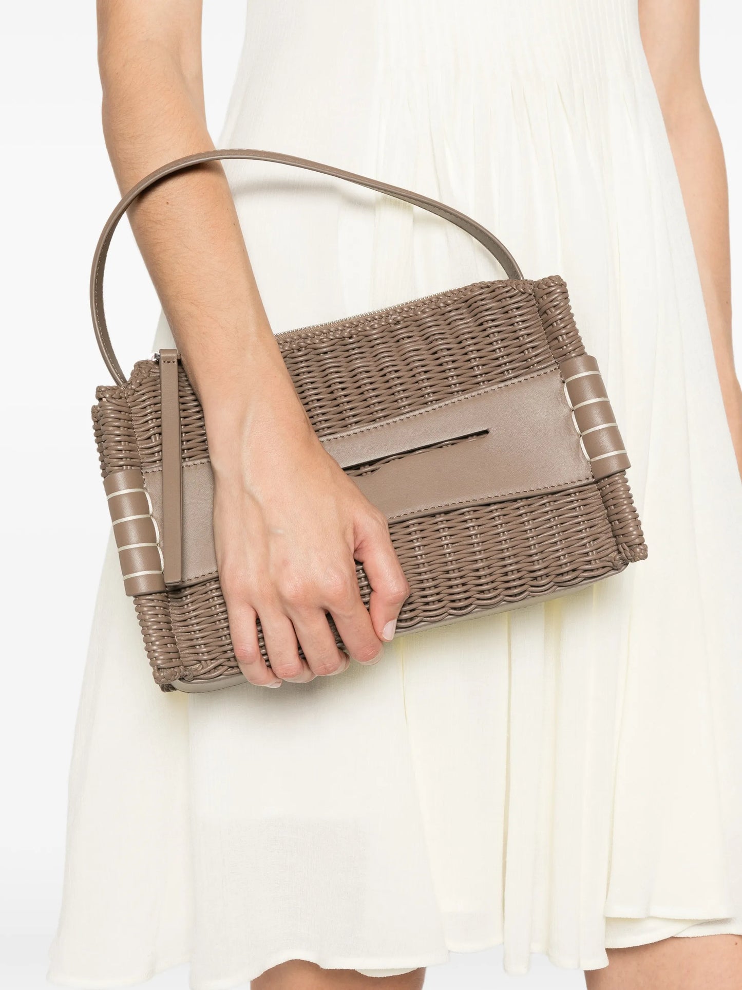 Woven Loafer zip-up tote bag