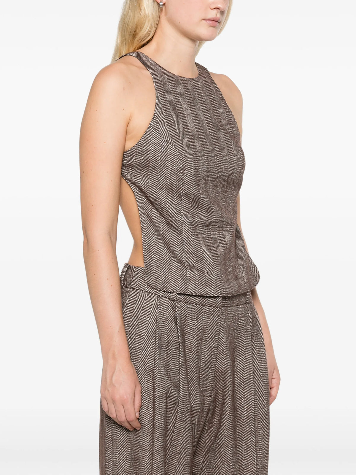 chevron backless top