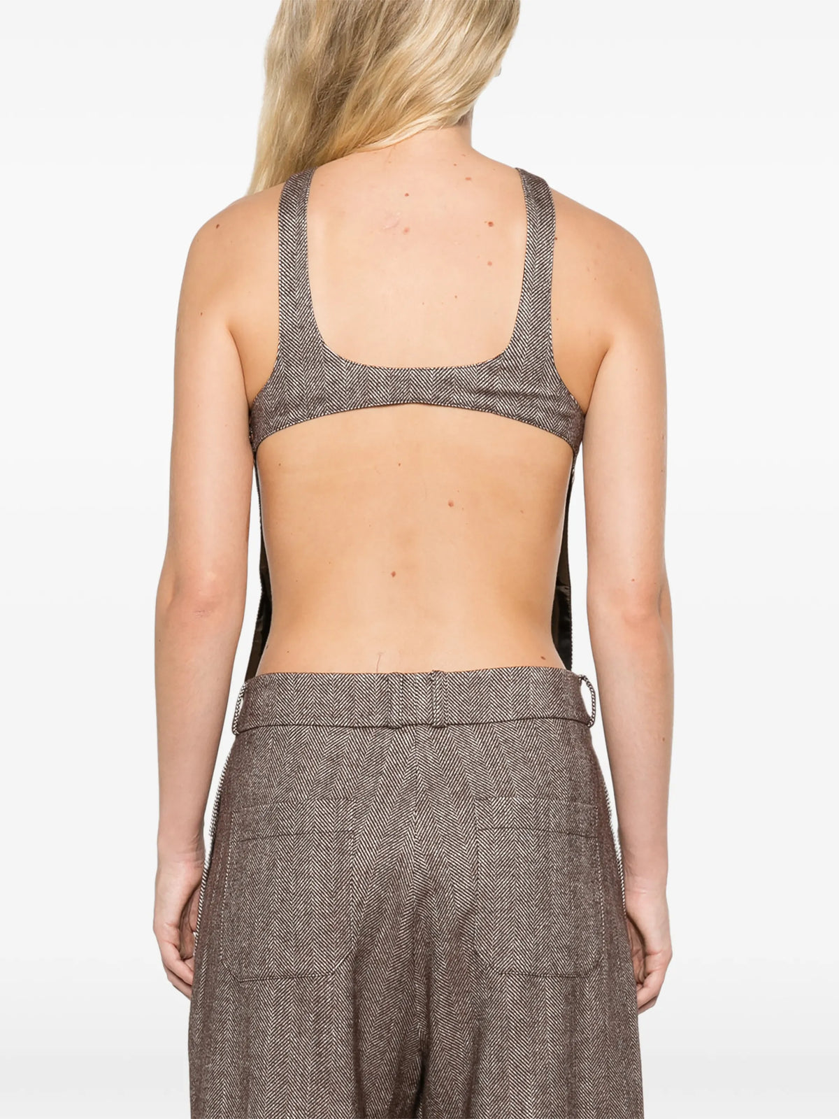 chevron backless top