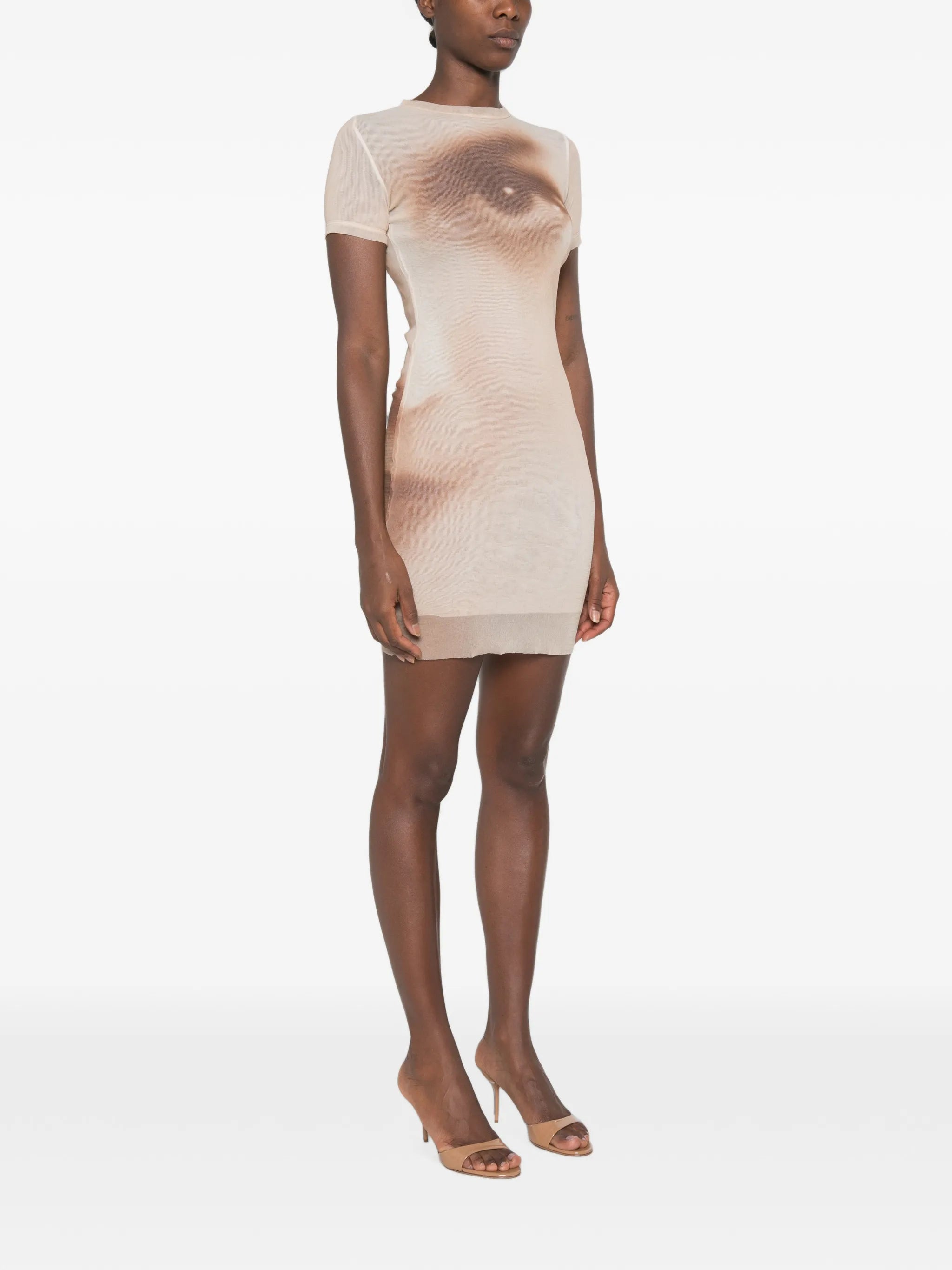 short-sleeve crew neck mini dress