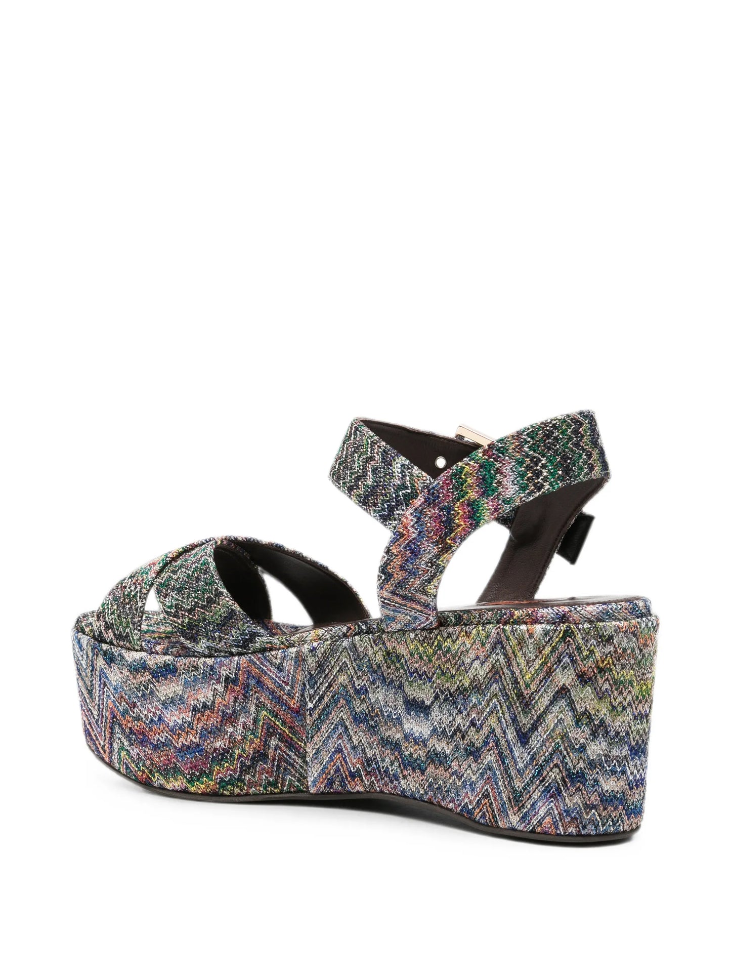 zigzag-knit platform sandals