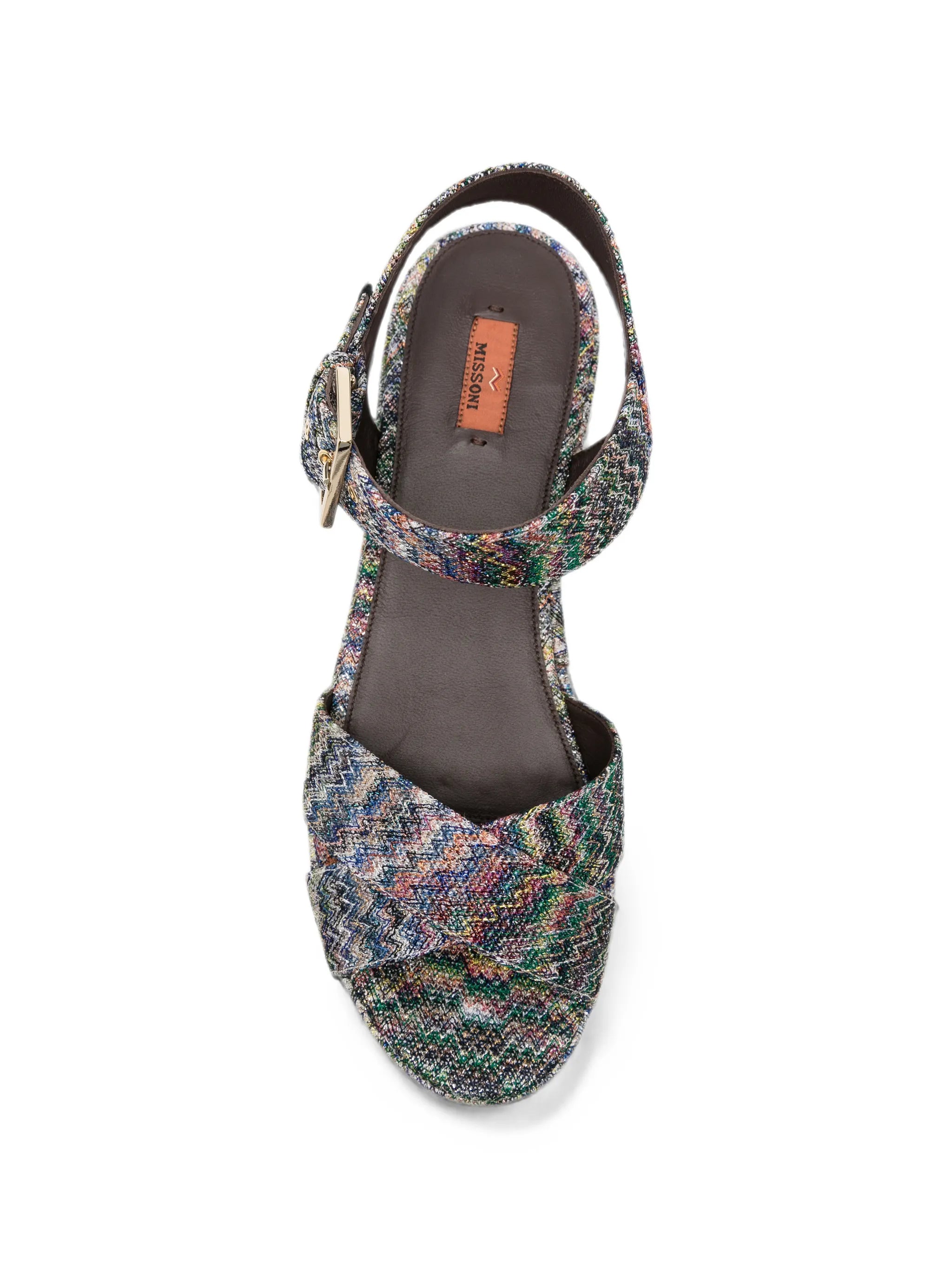 zigzag-knit platform sandals