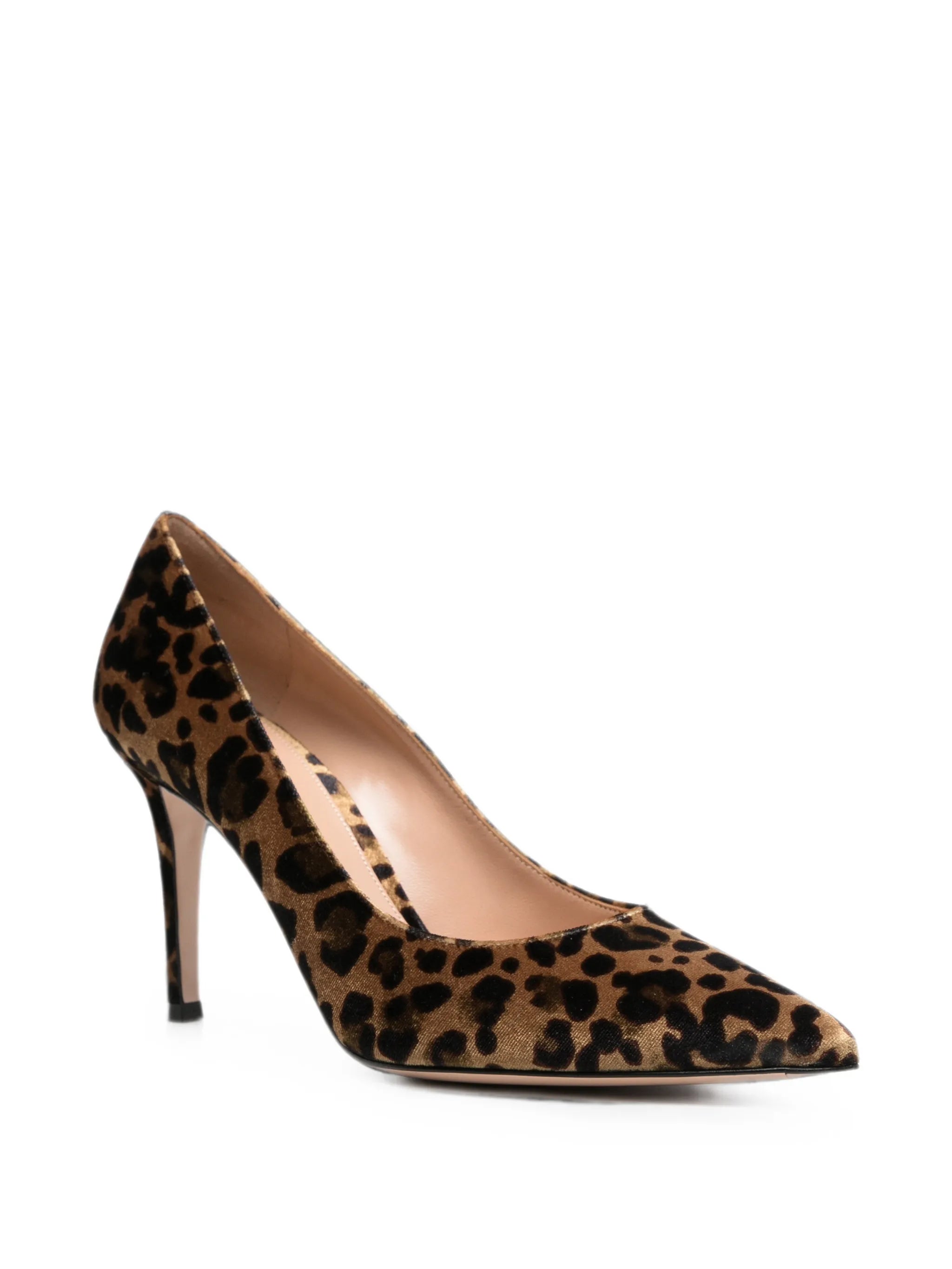 Gianvito leopard-print velvet heeled pumps
