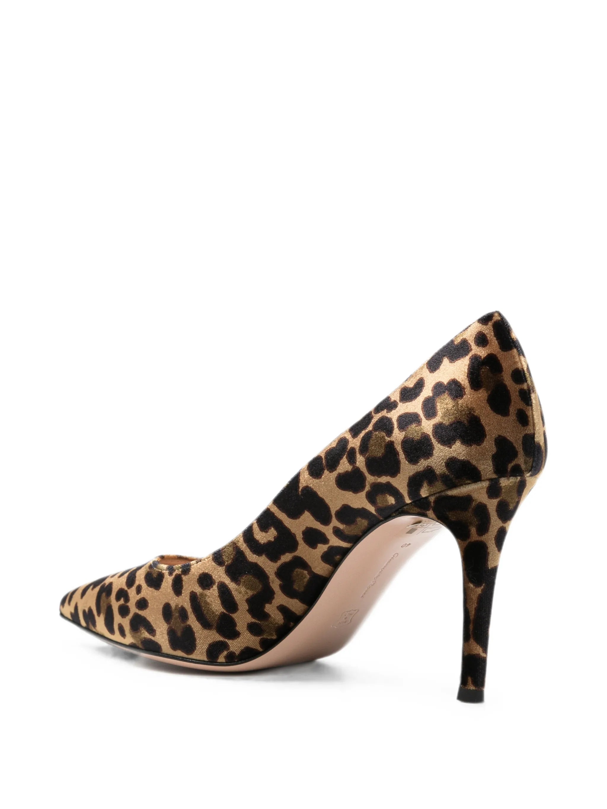 Gianvito leopard-print velvet heeled pumps