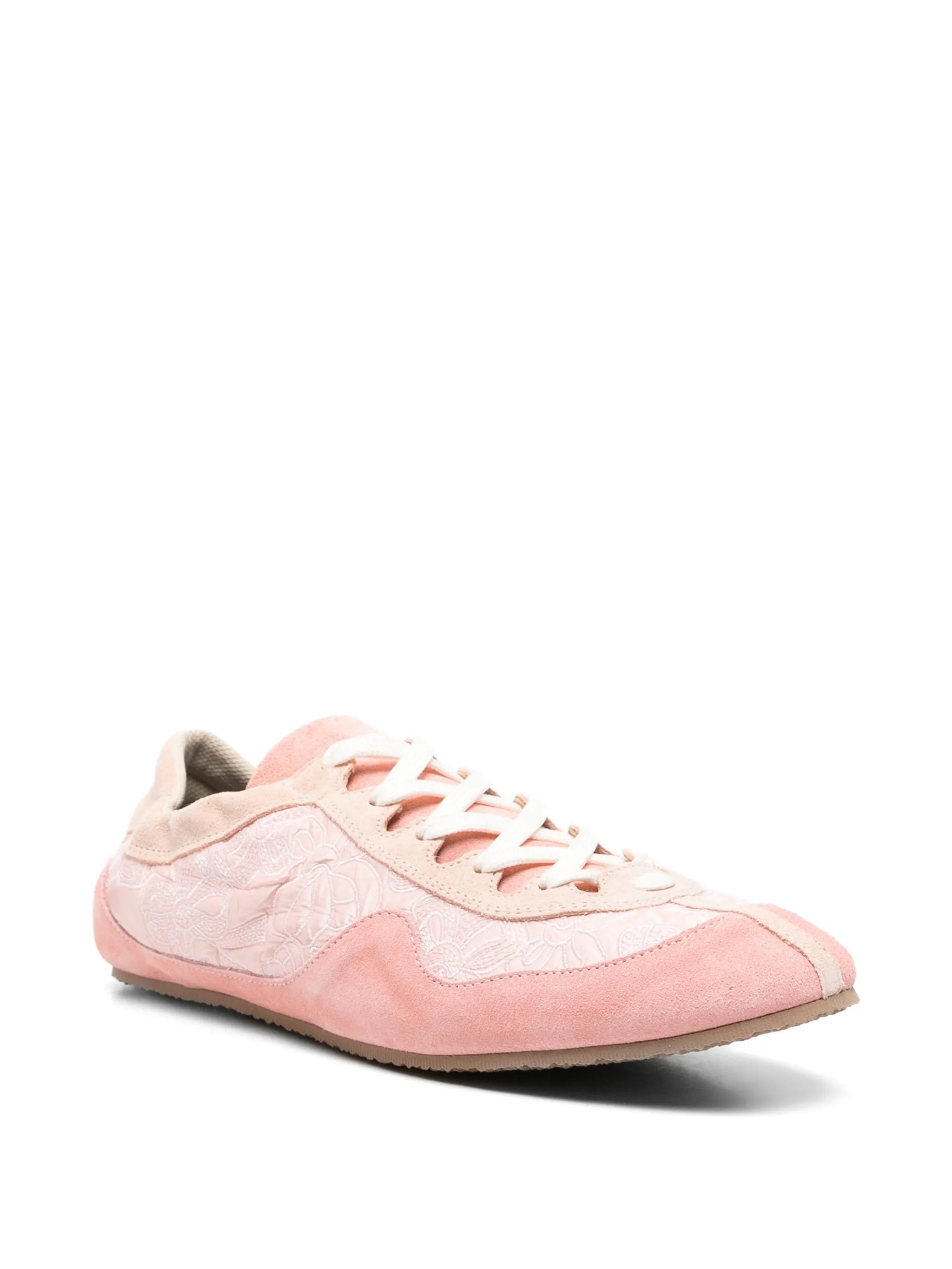 Blaise Windflower-embroidered suede sneakers
