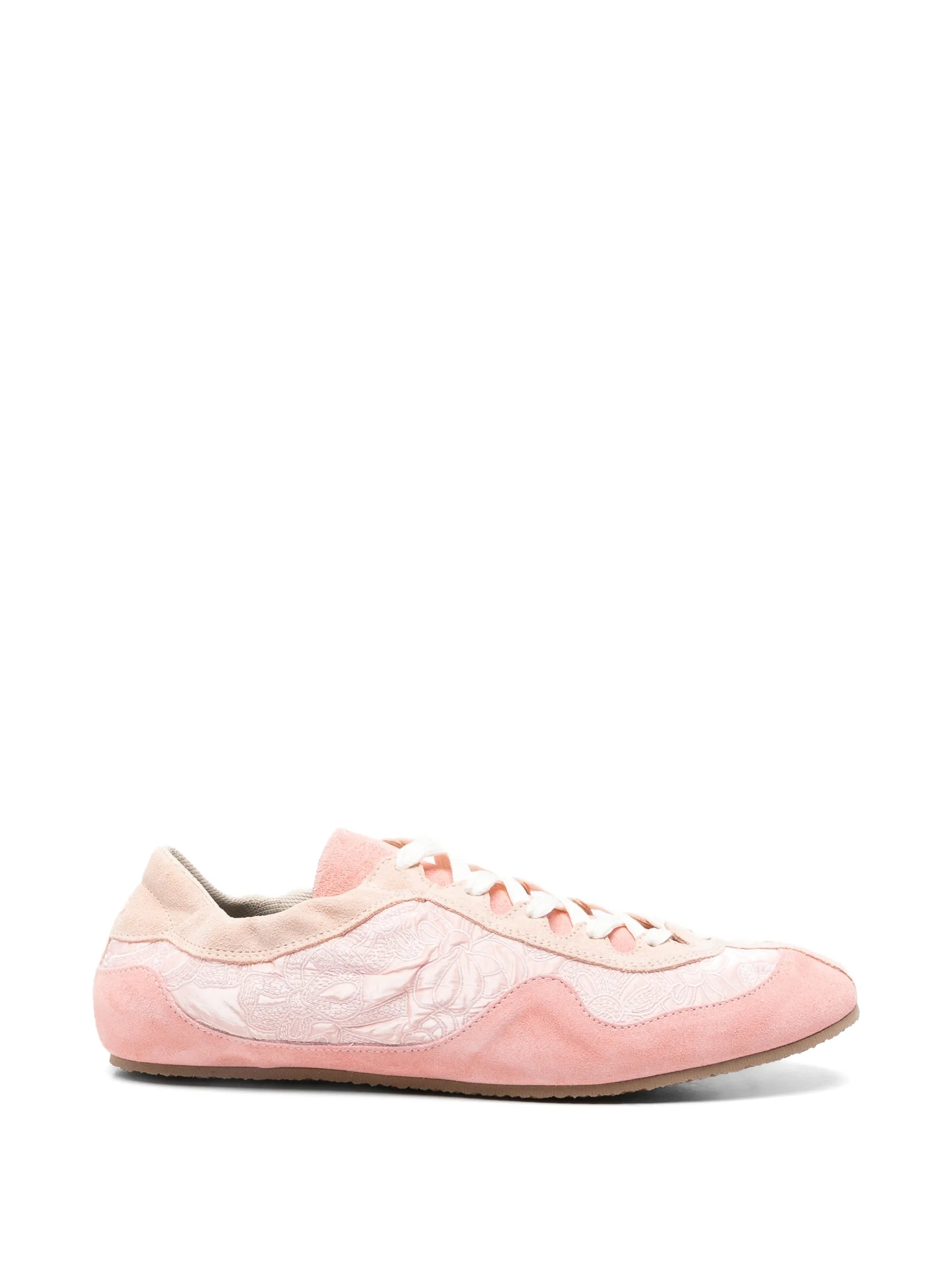 Blaise Windflower-embroidered suede sneakers