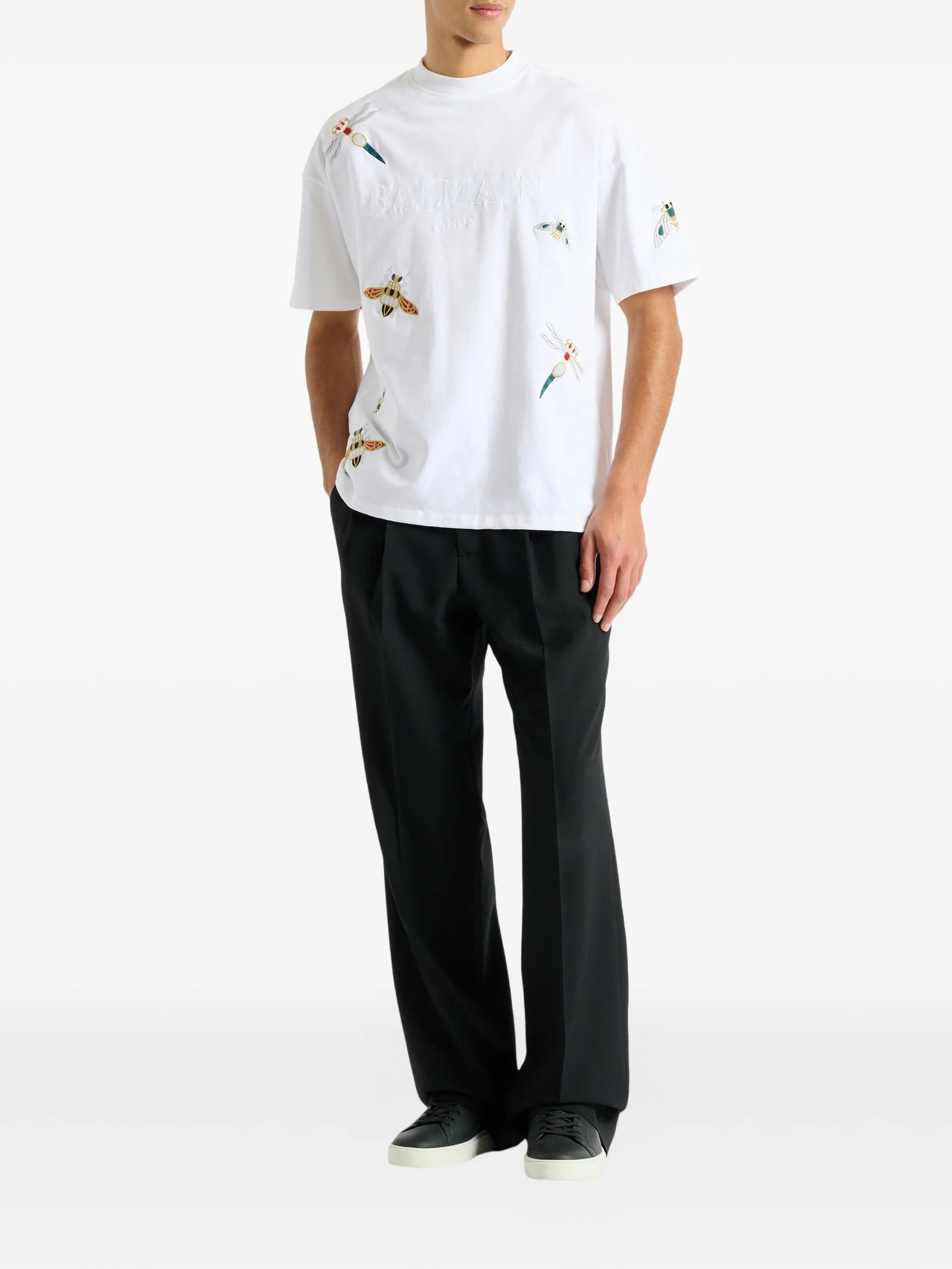 embroidered Balmain Insect T-shirt