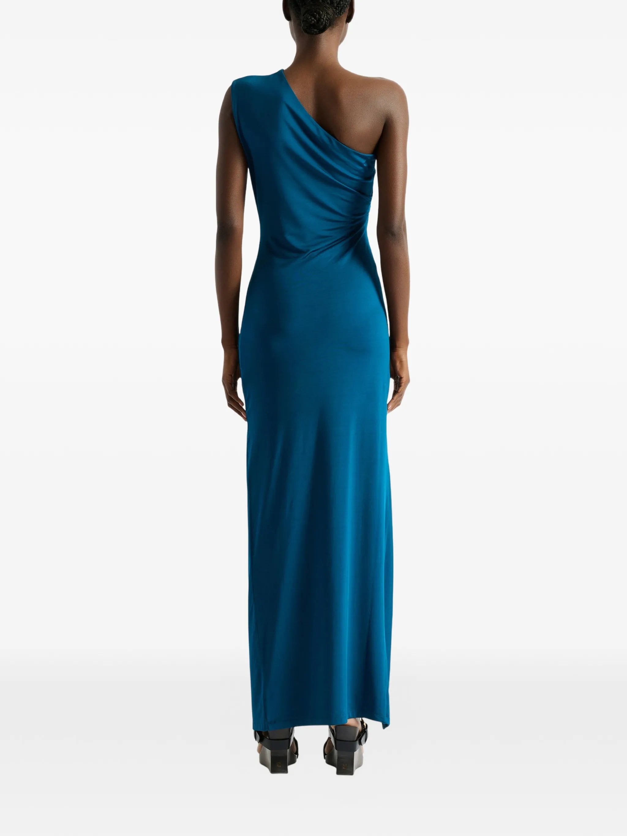 long draped jersey dress