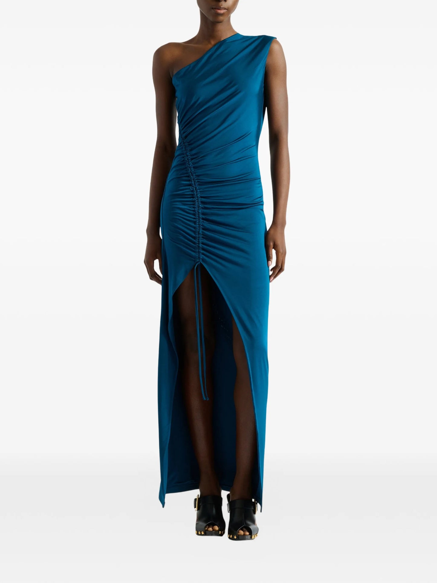 long draped jersey dress