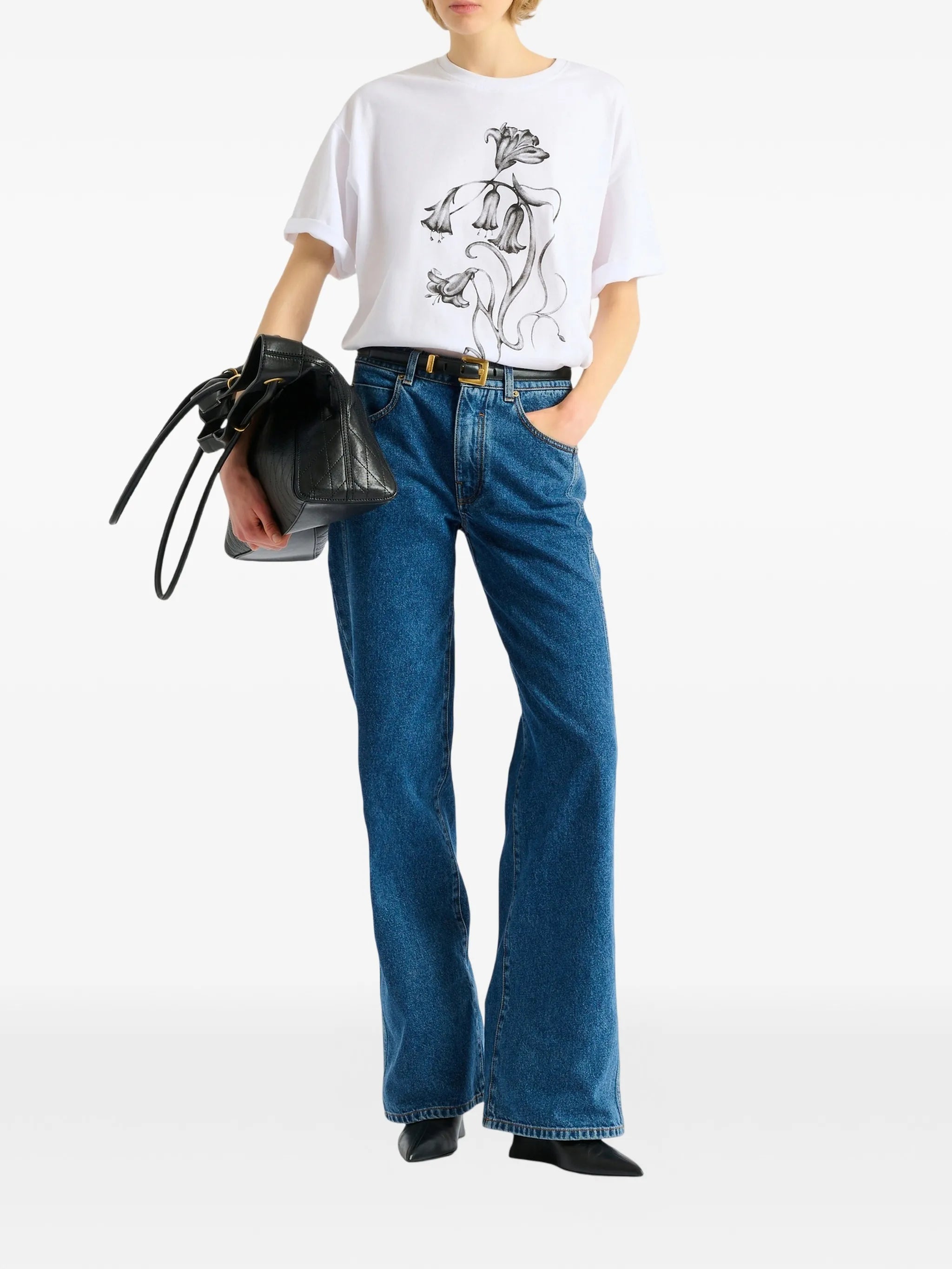 printed Balmain flower T-shirt