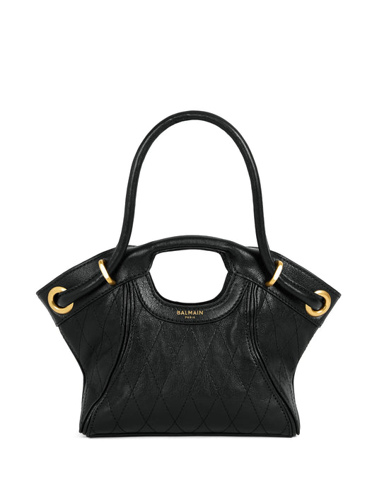 small tote in smooth topstitched leather