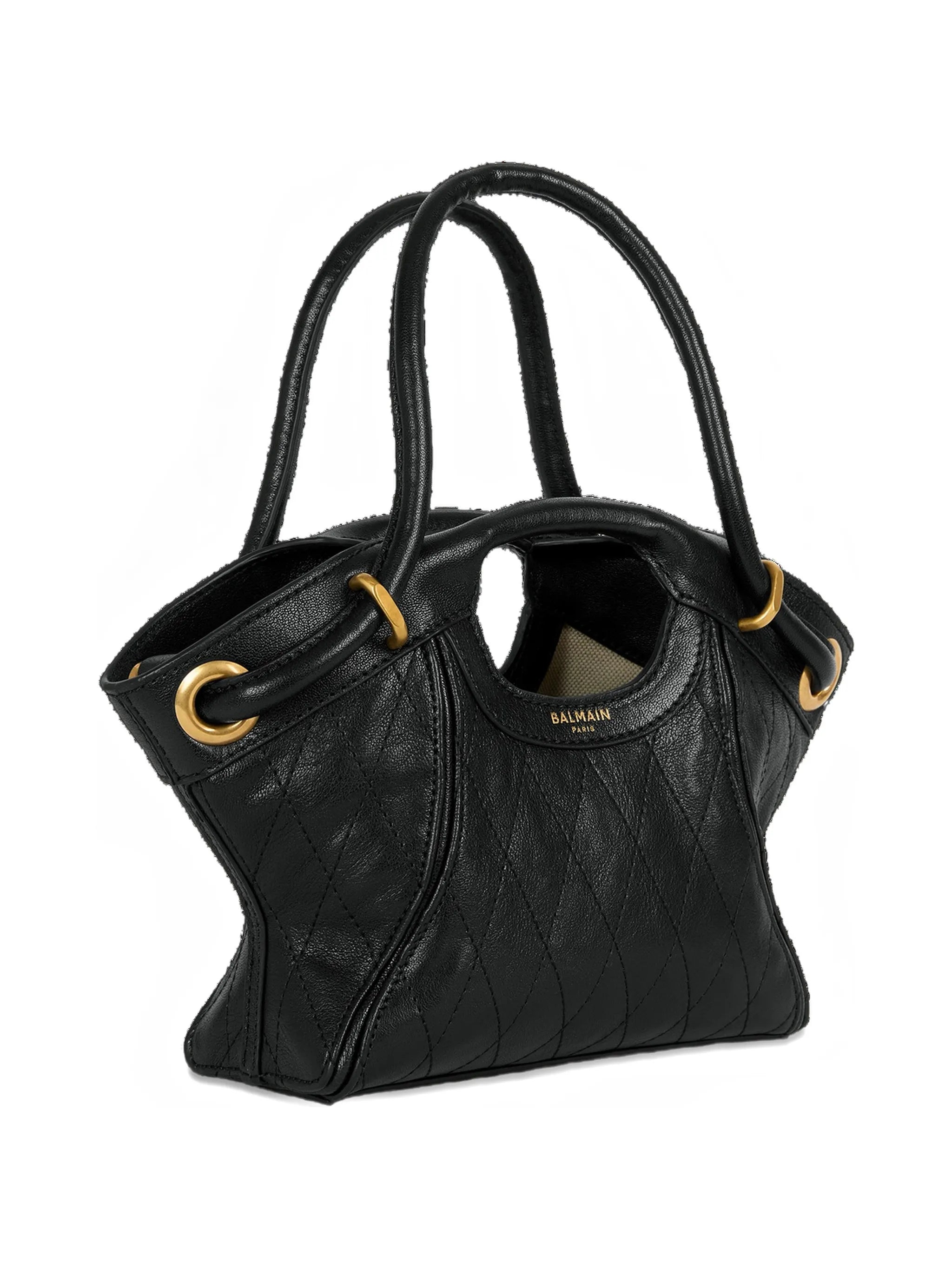 small tote in smooth topstitched leather