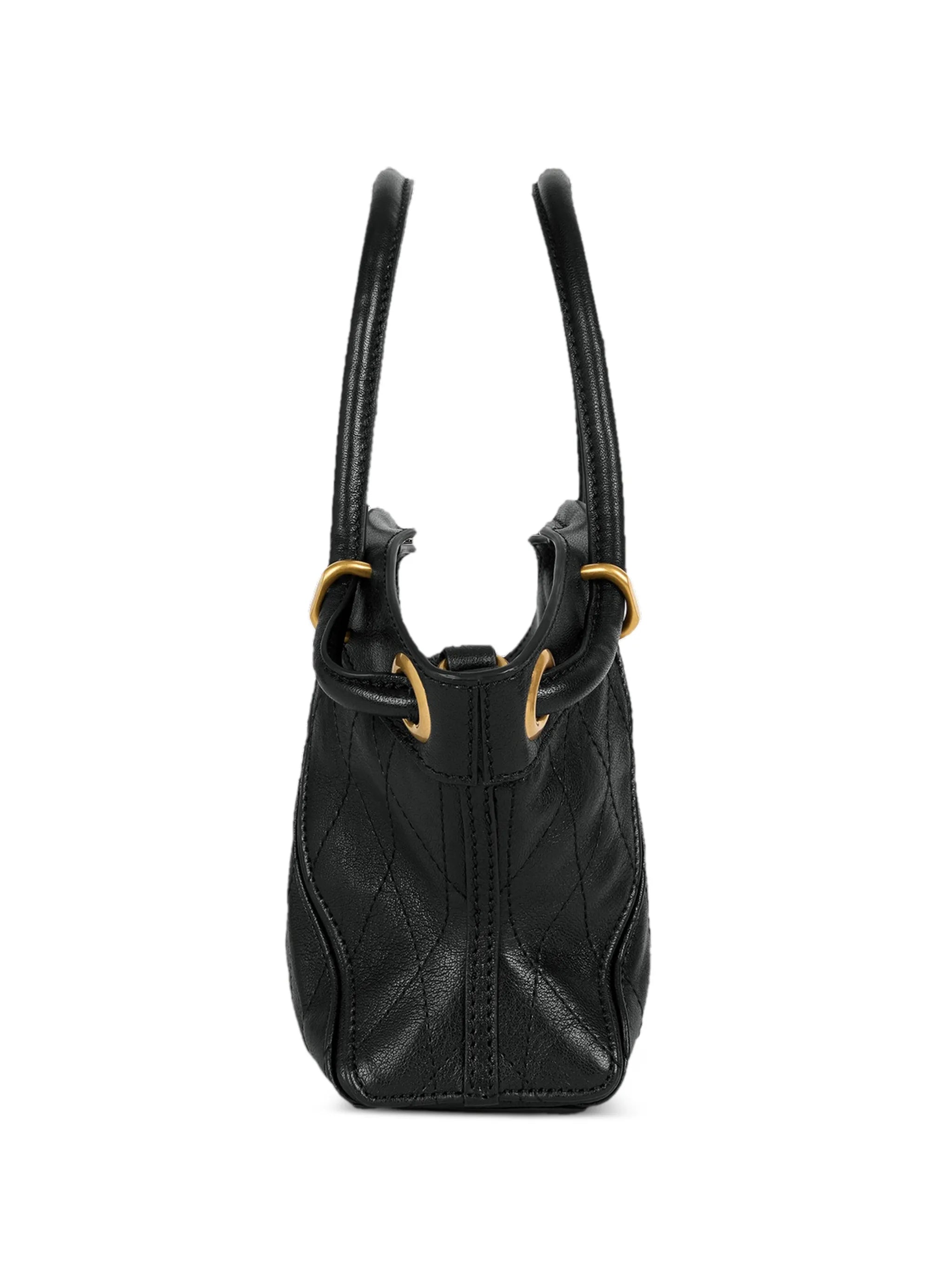 small tote in smooth topstitched leather