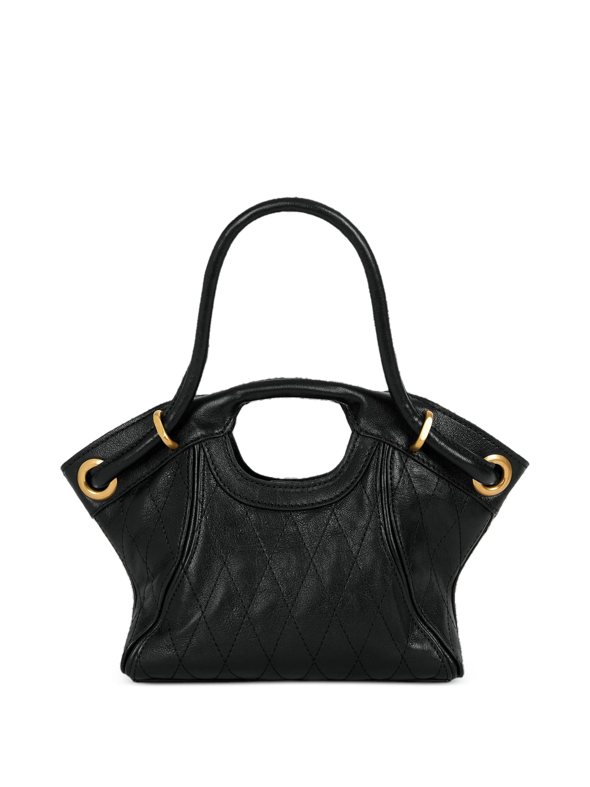 small tote in smooth topstitched leather