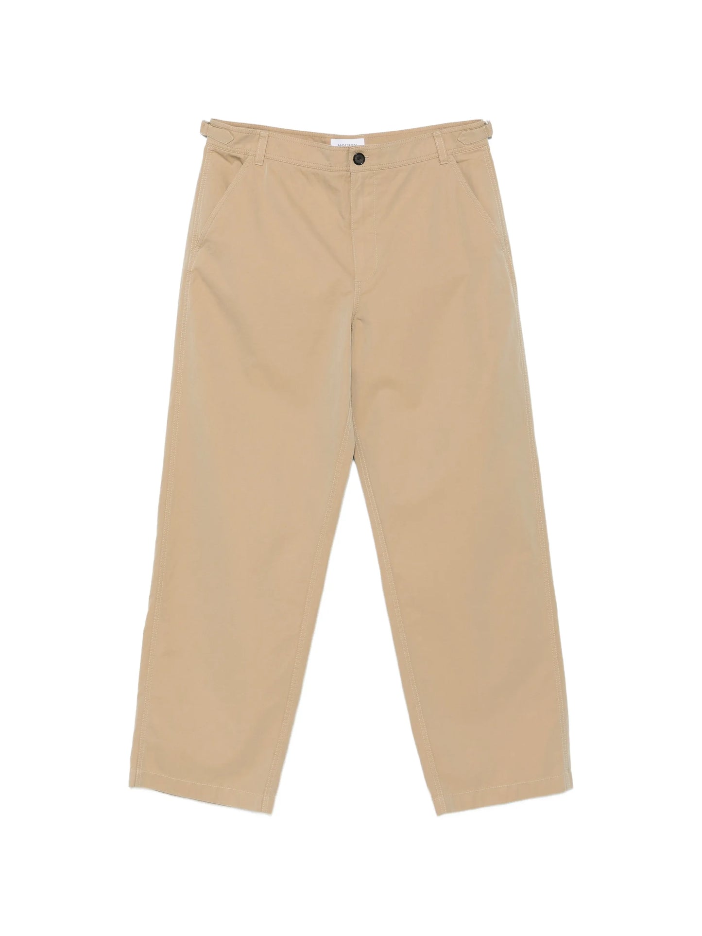 buckle-detail straight-leg trousers