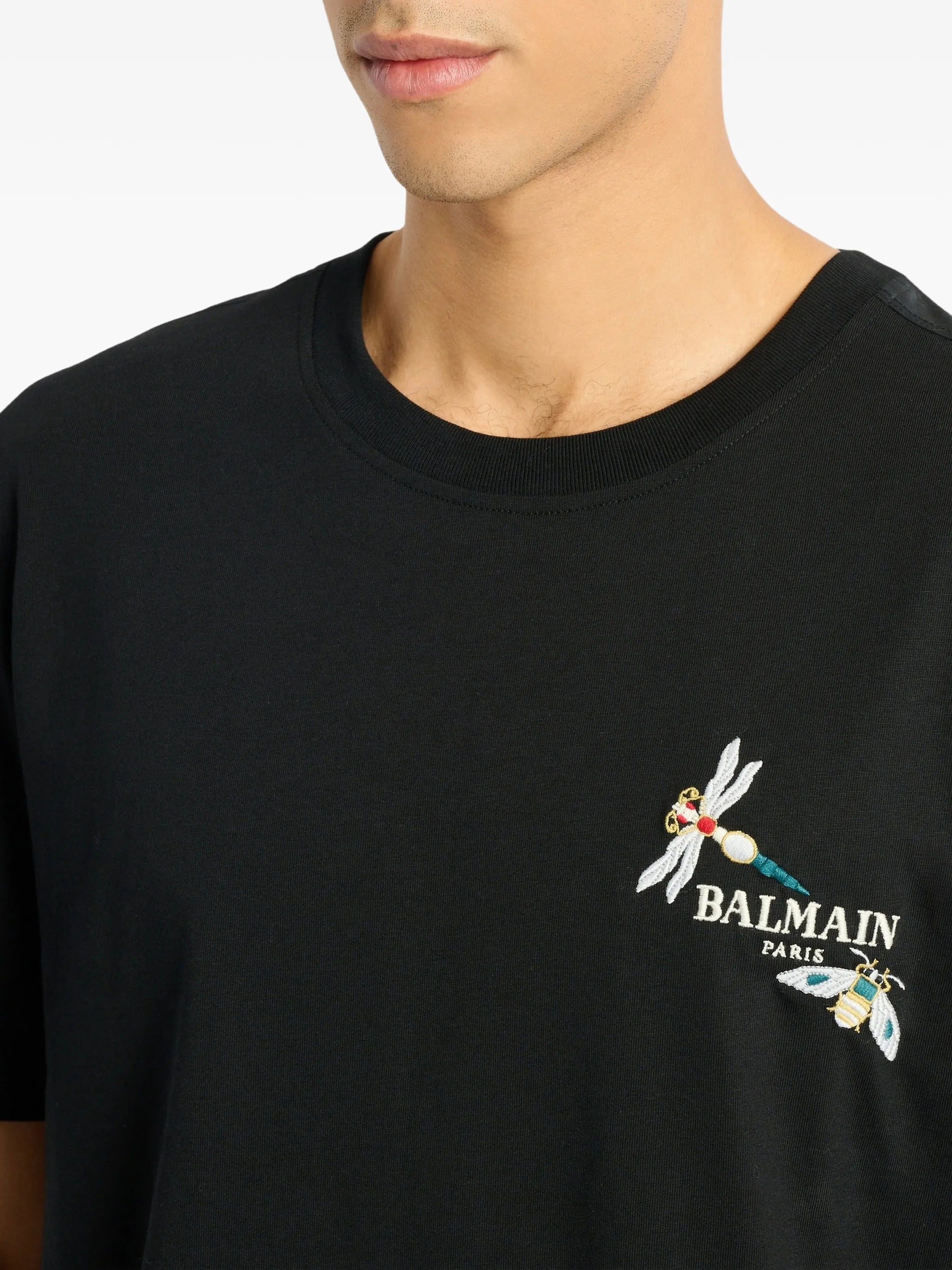 embroidered Balmain Insect T-shirt