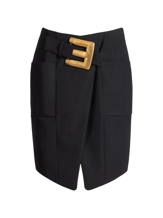 belted grain de poudre skirt