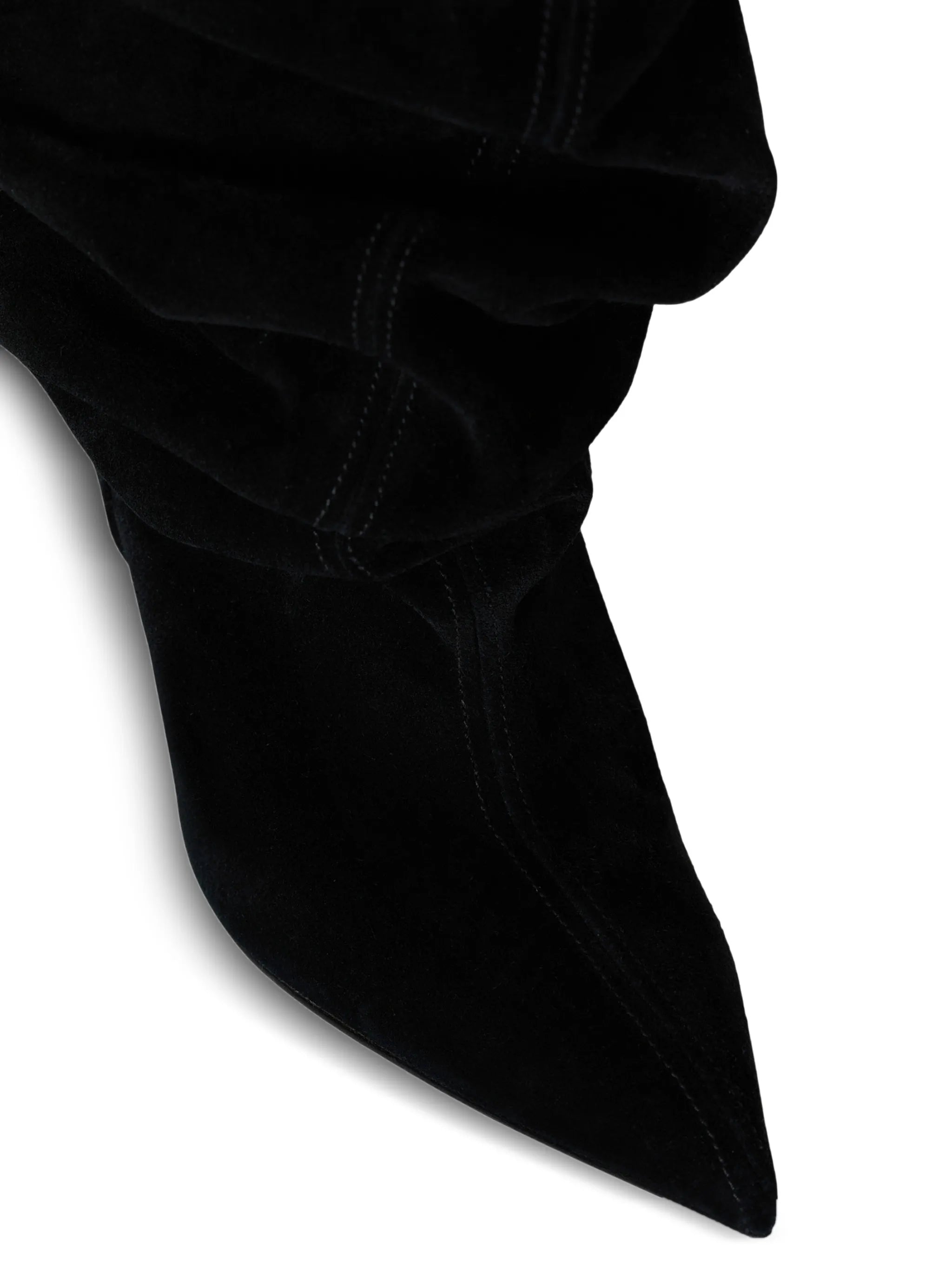 suede leather wedge thigh-high boots