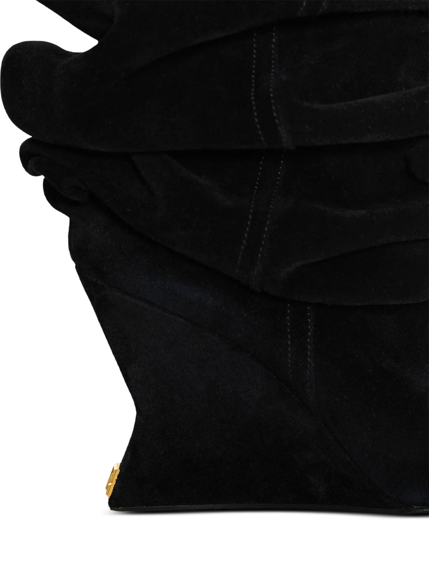 suede leather wedge thigh-high boots