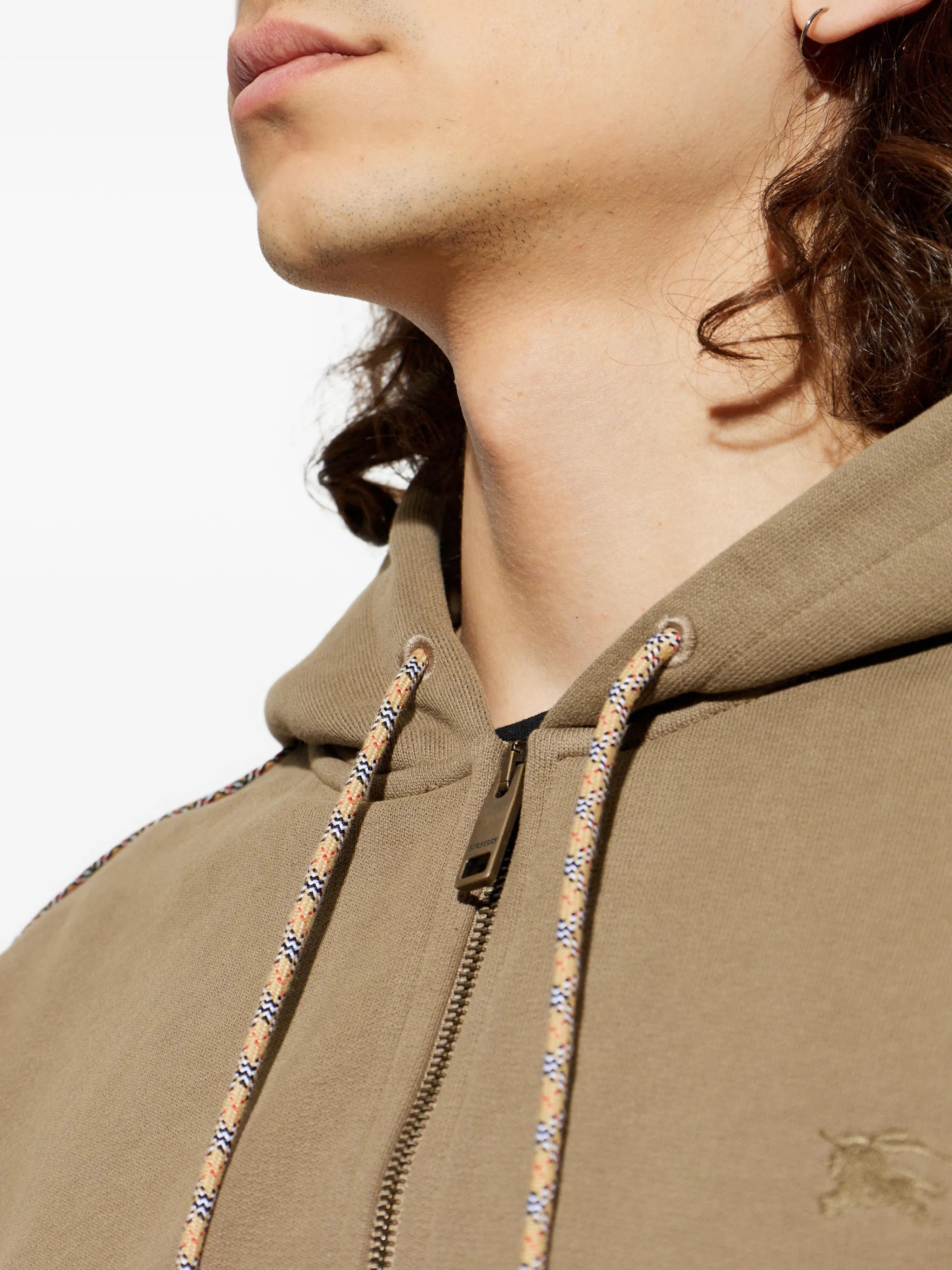 logo-embroidered zip-up hoodie
