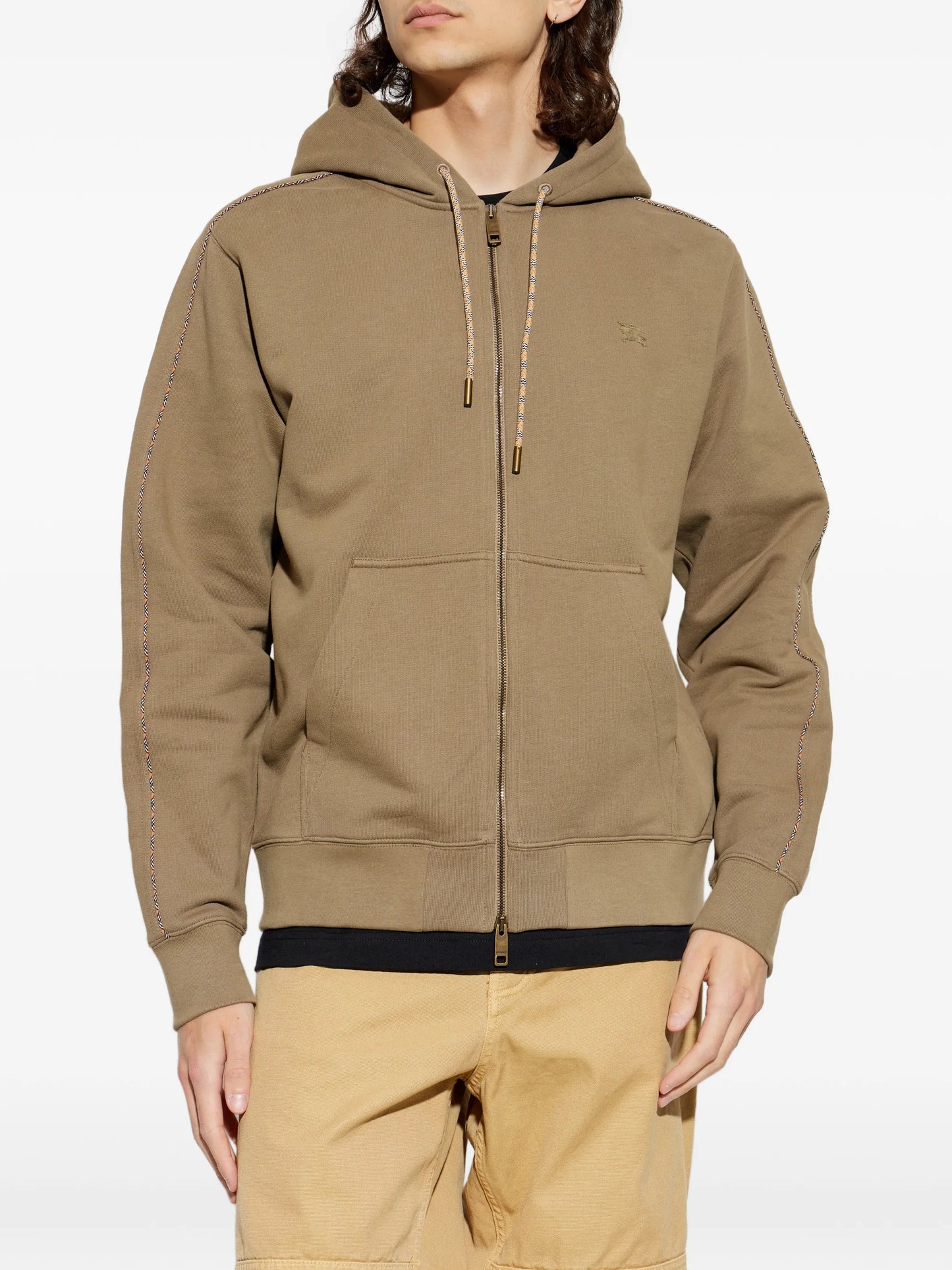 logo-embroidered zip-up hoodie