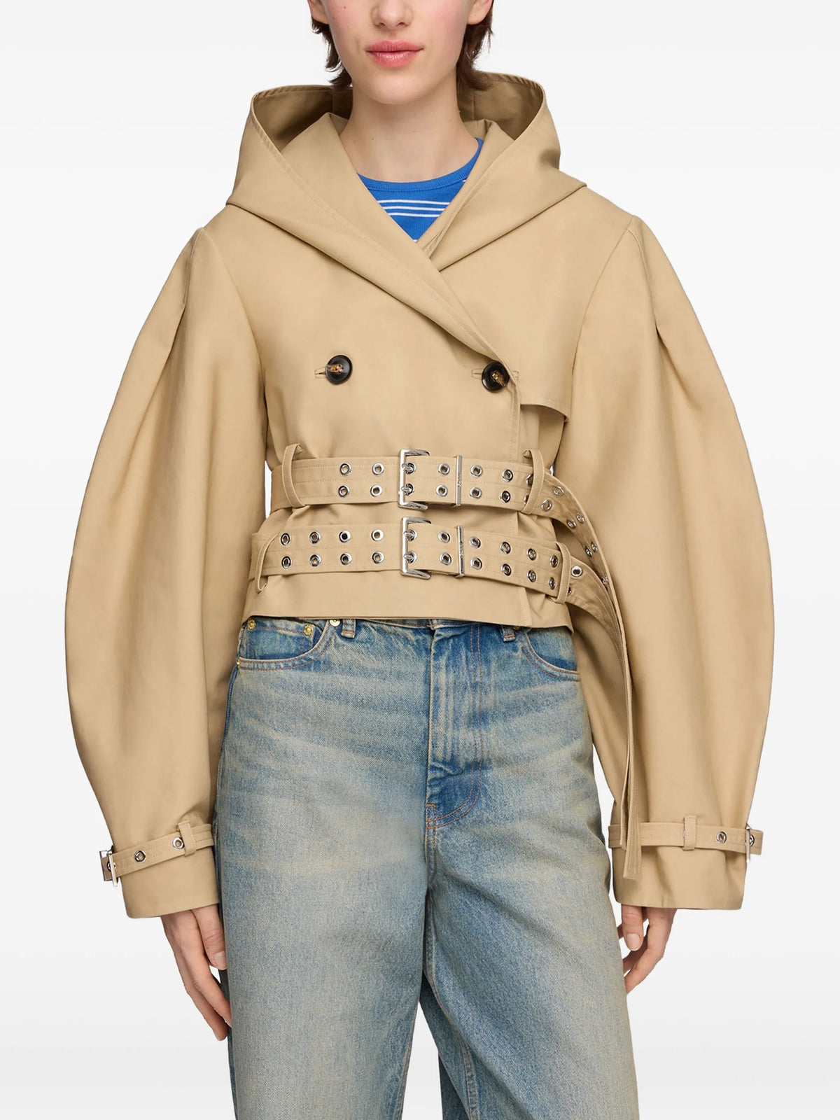 trench jacket in double cotton