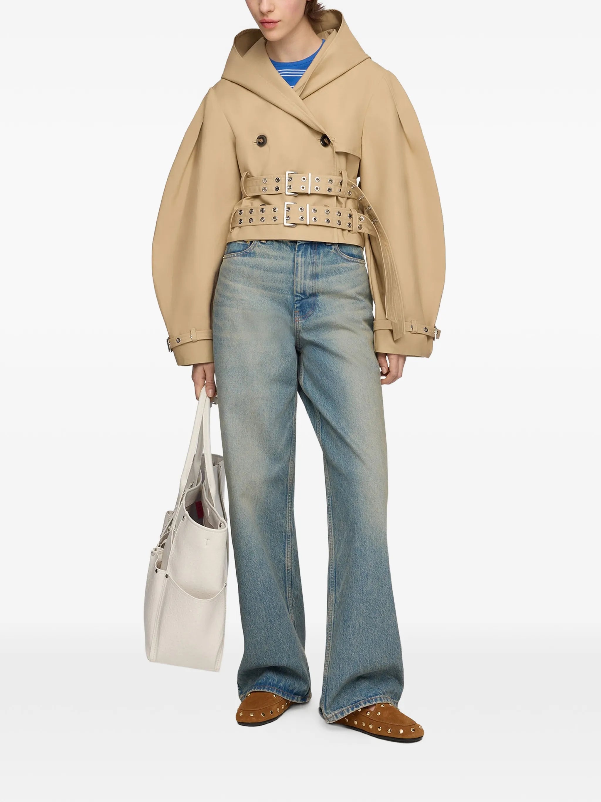 trench jacket in double cotton