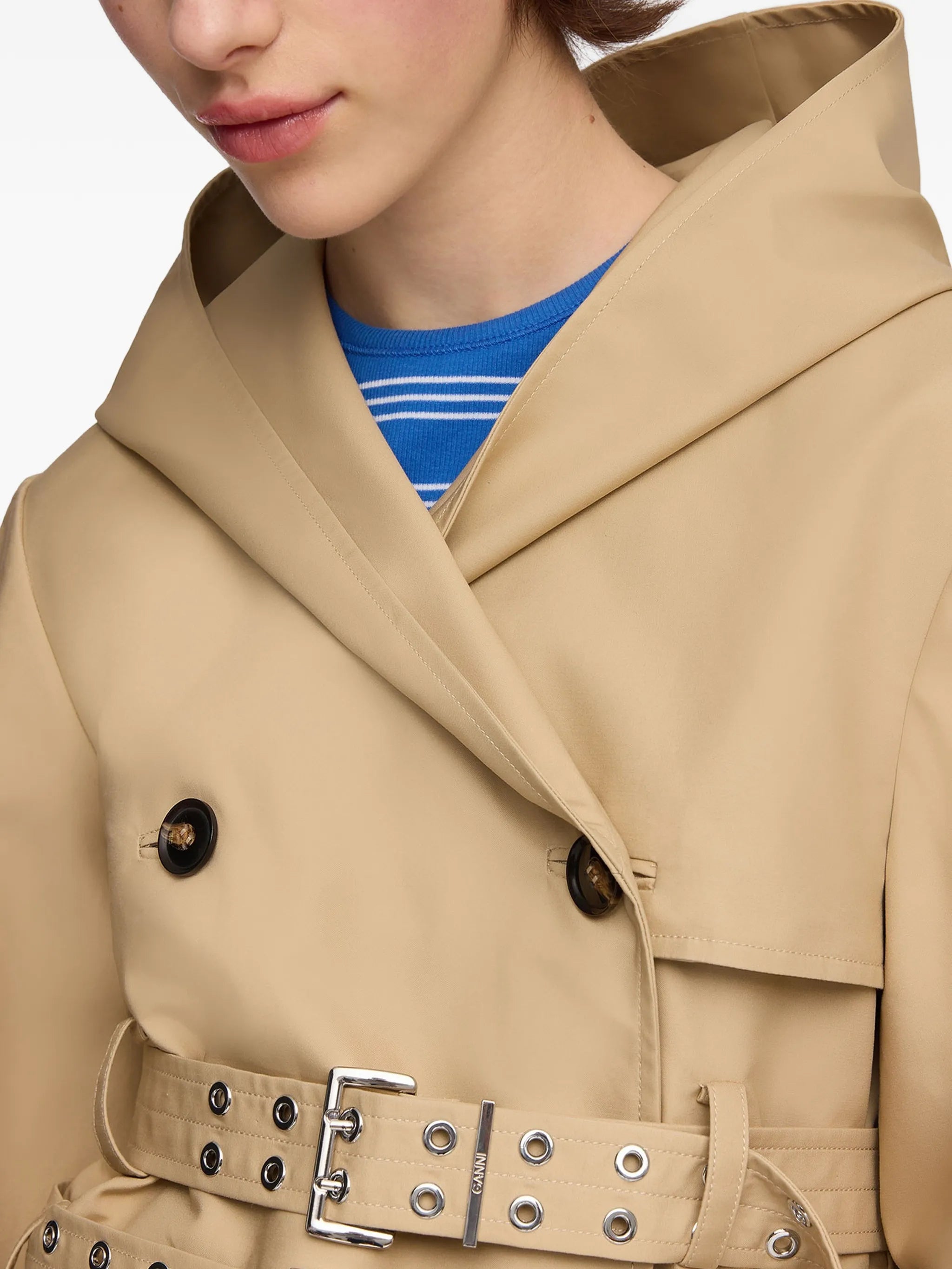trench jacket in double cotton