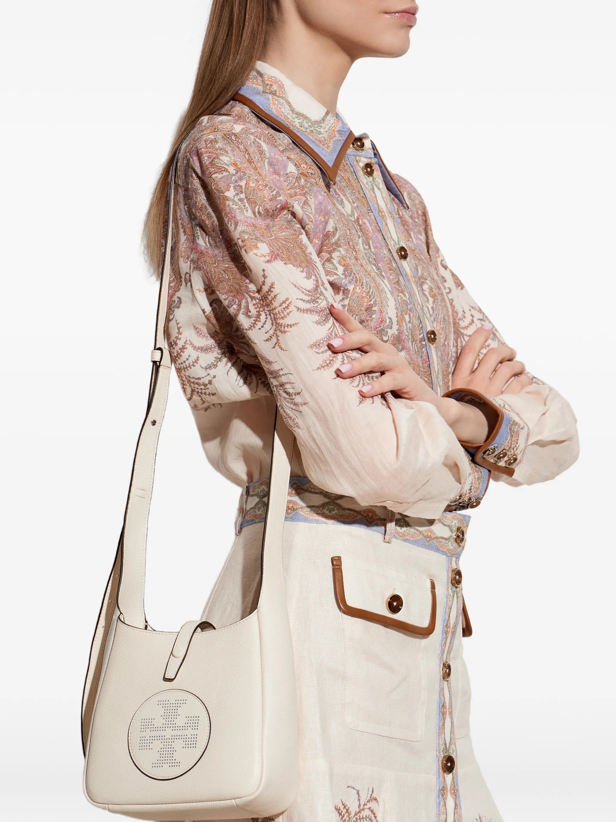 perforated-logo leather cross body bag