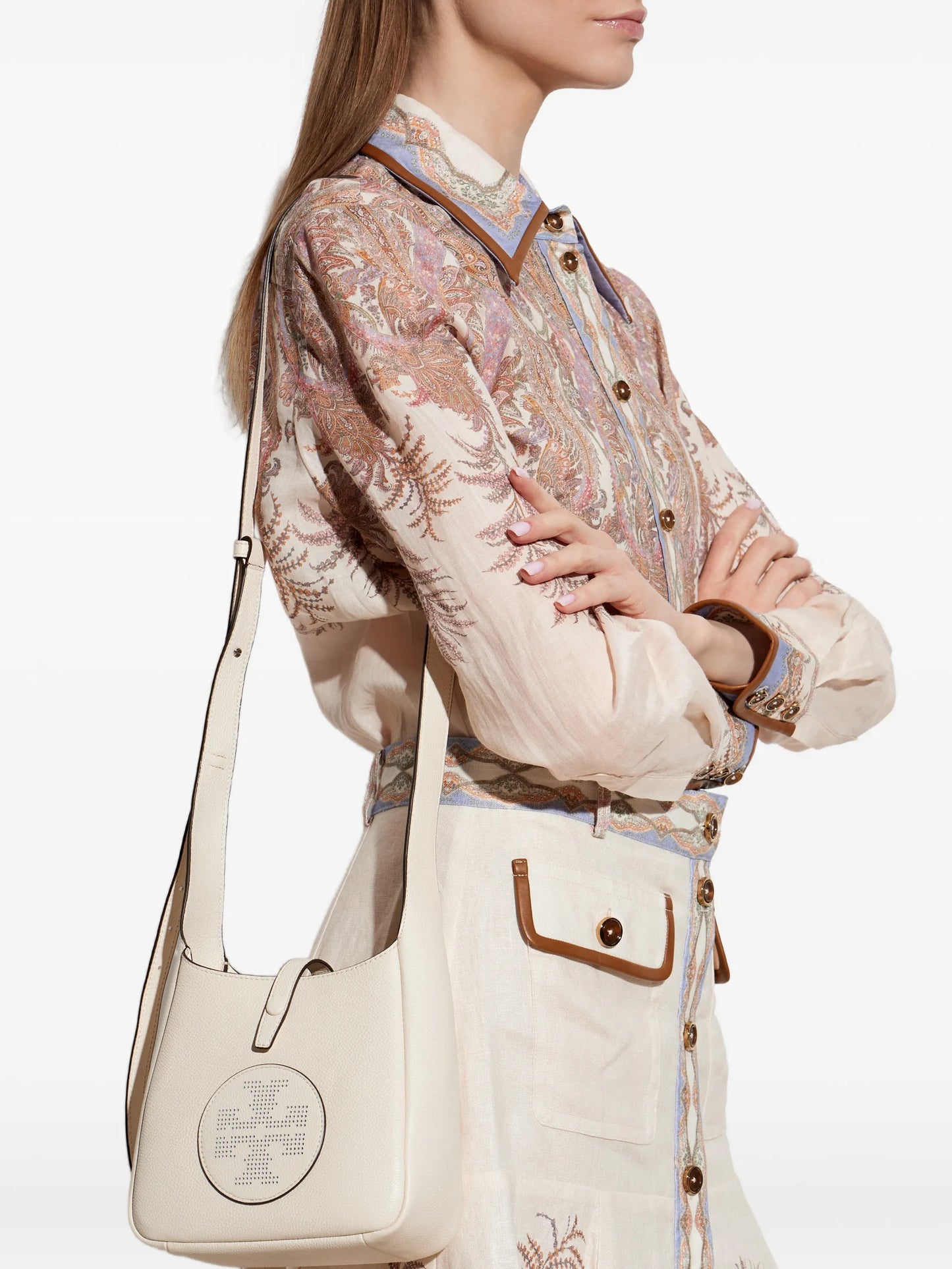 perforated-logo leather cross body bag