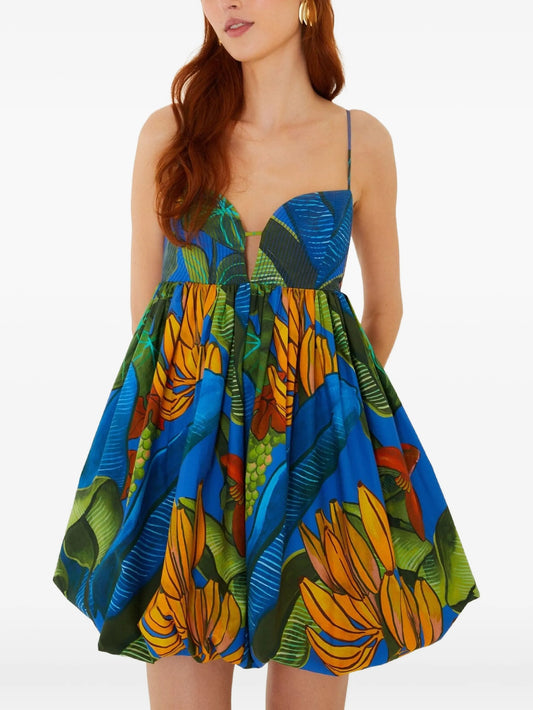 Blue Banana Grapes sleeveless organic cotton mini dress