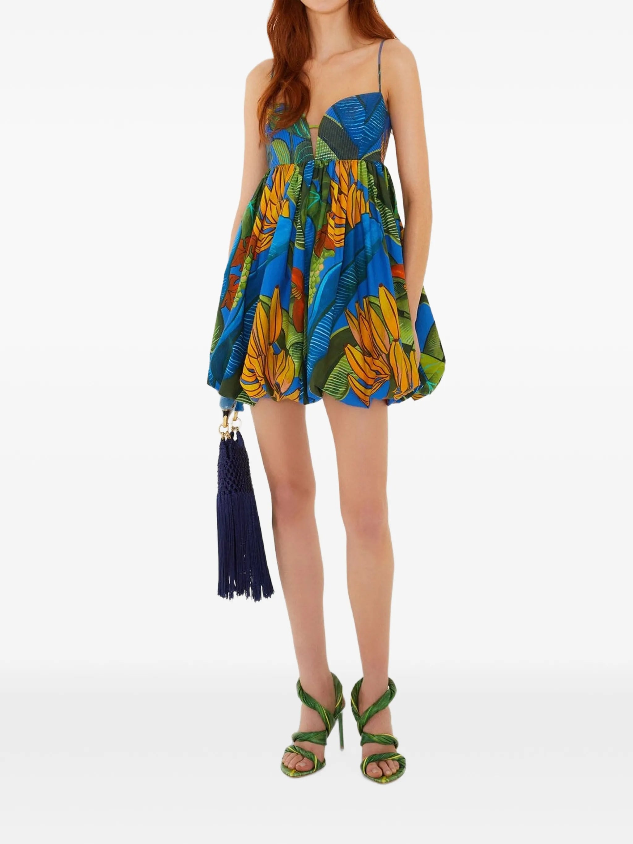 banana grapes sleeveless organic cotton mini dress