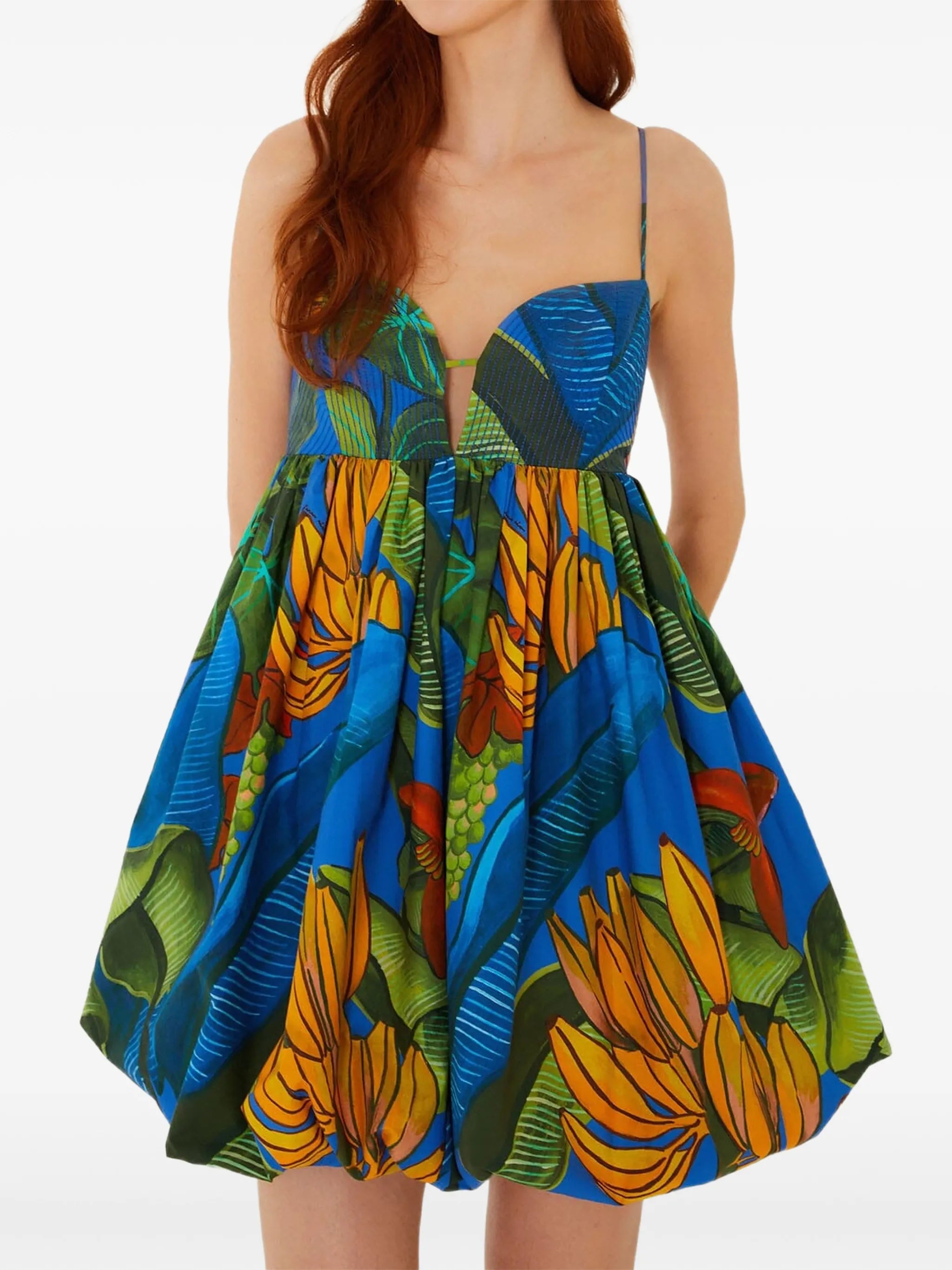 banana grapes sleeveless organic cotton mini dress
