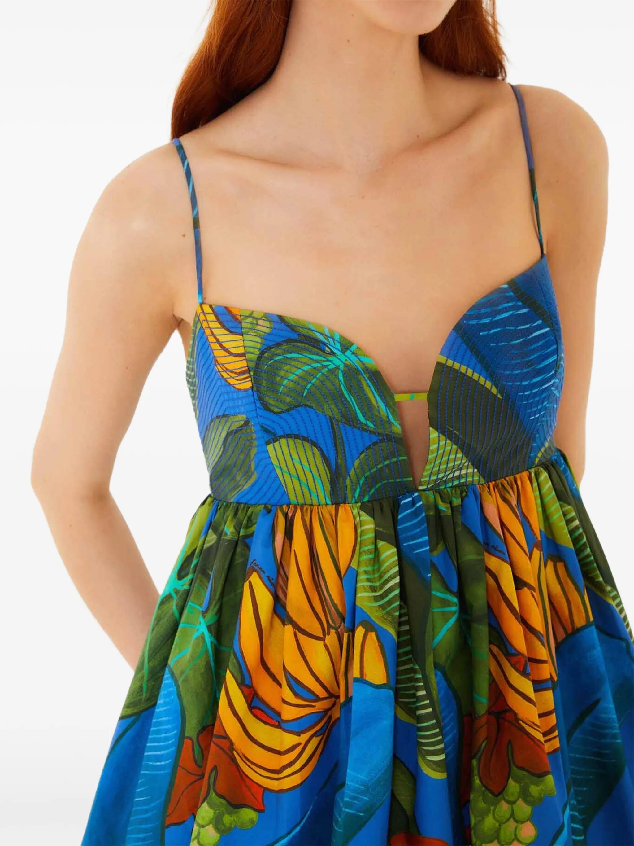banana grapes sleeveless organic cotton mini dress