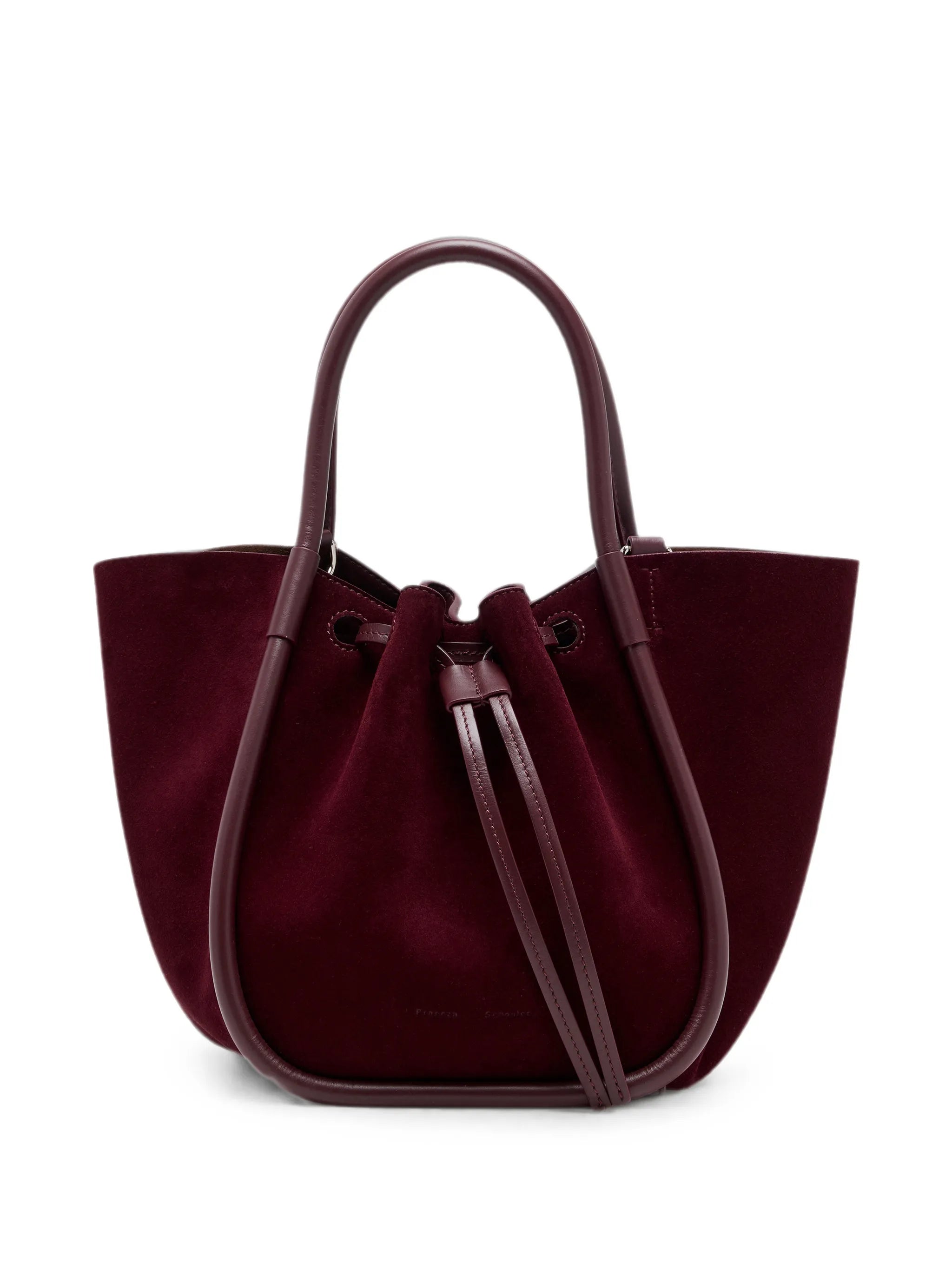small Ruched tote in soft suede