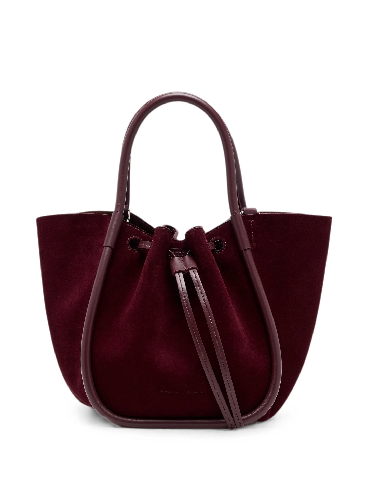small Ruched tote in soft suede