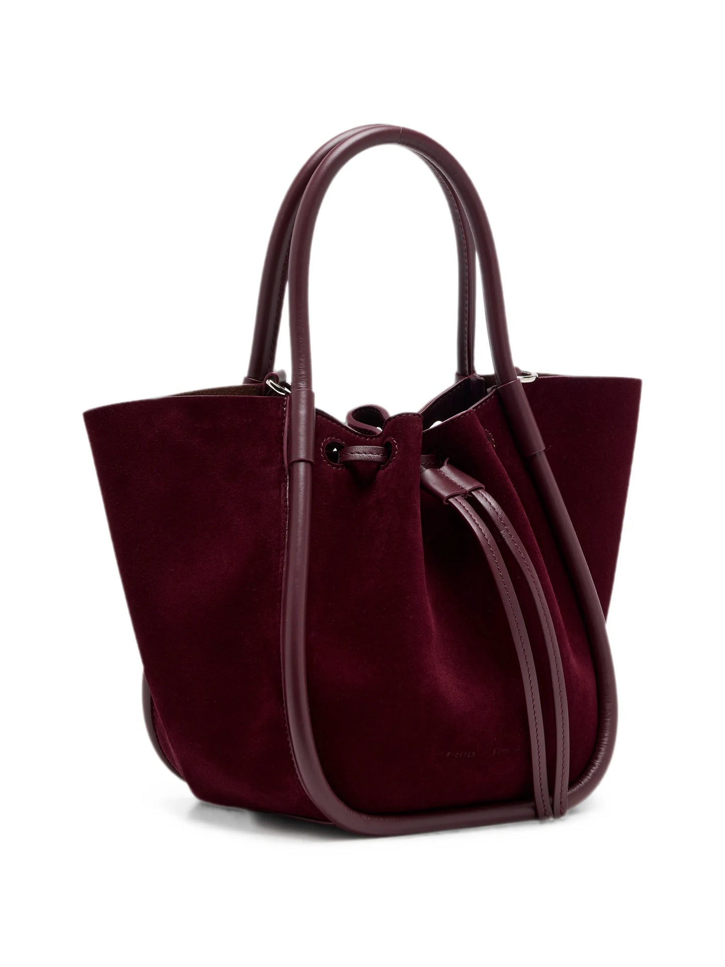 small Ruched tote in soft suede