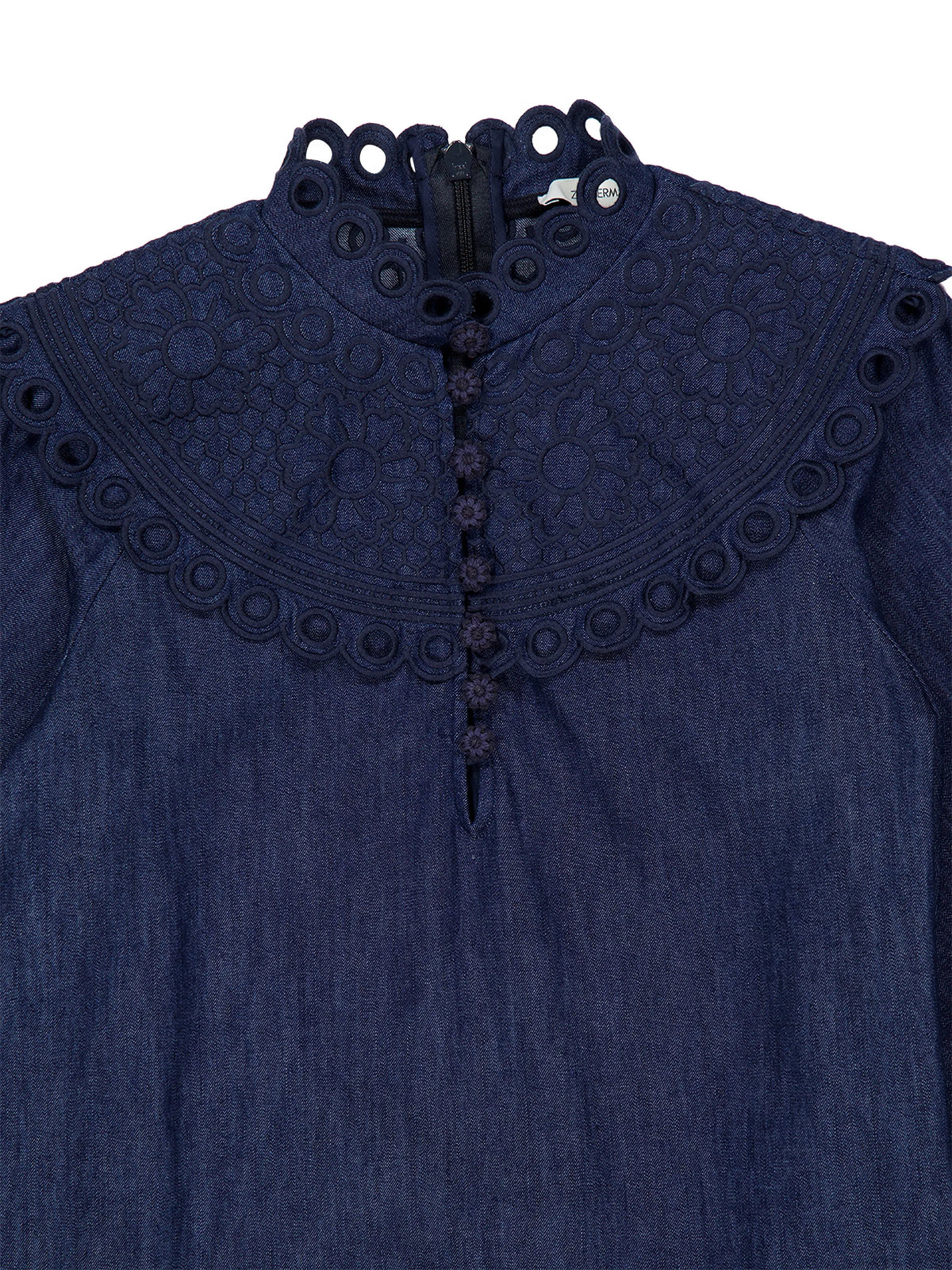 Mahon broderie denim mini dress