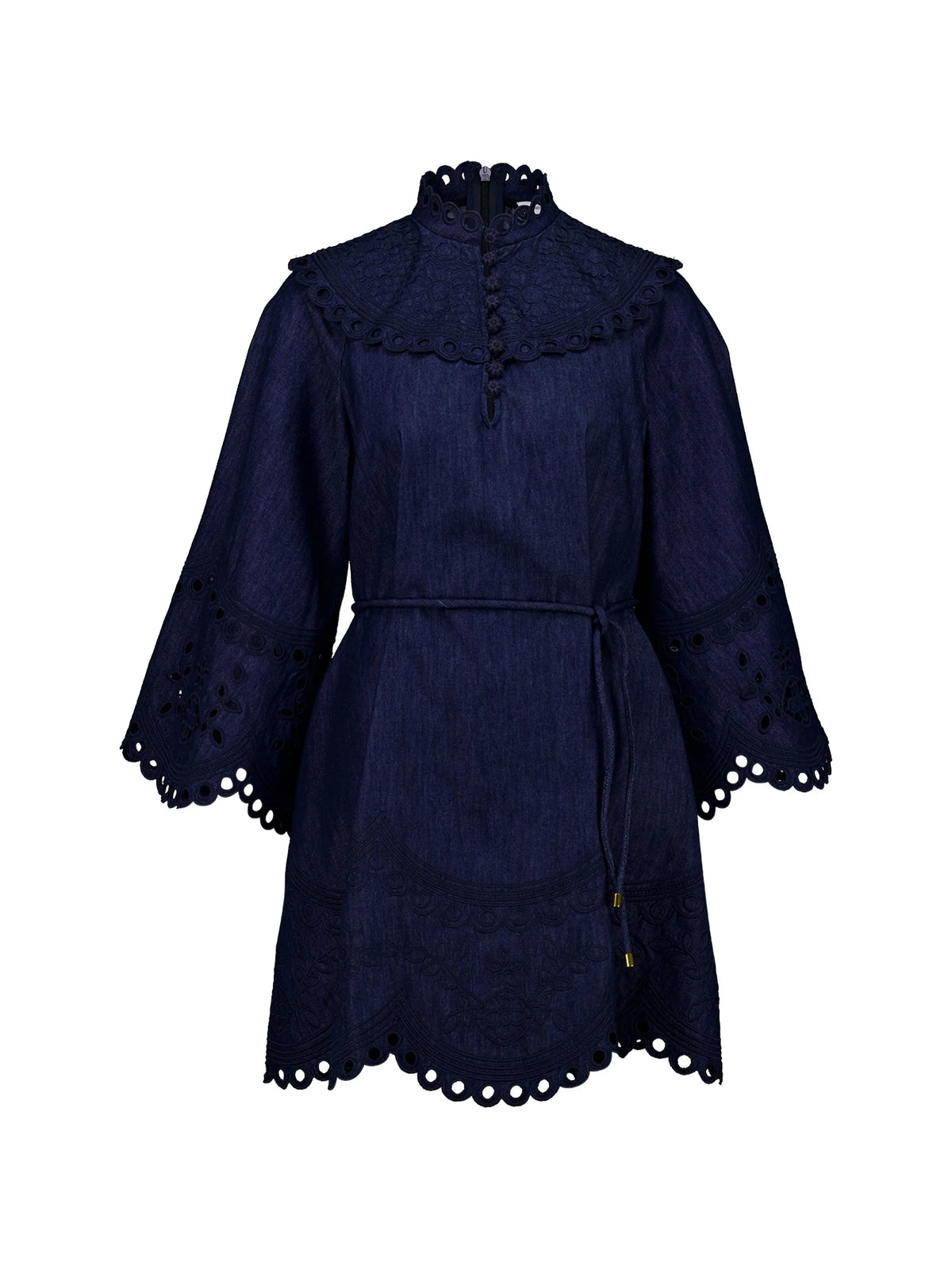 Mahon broderie denim mini dress