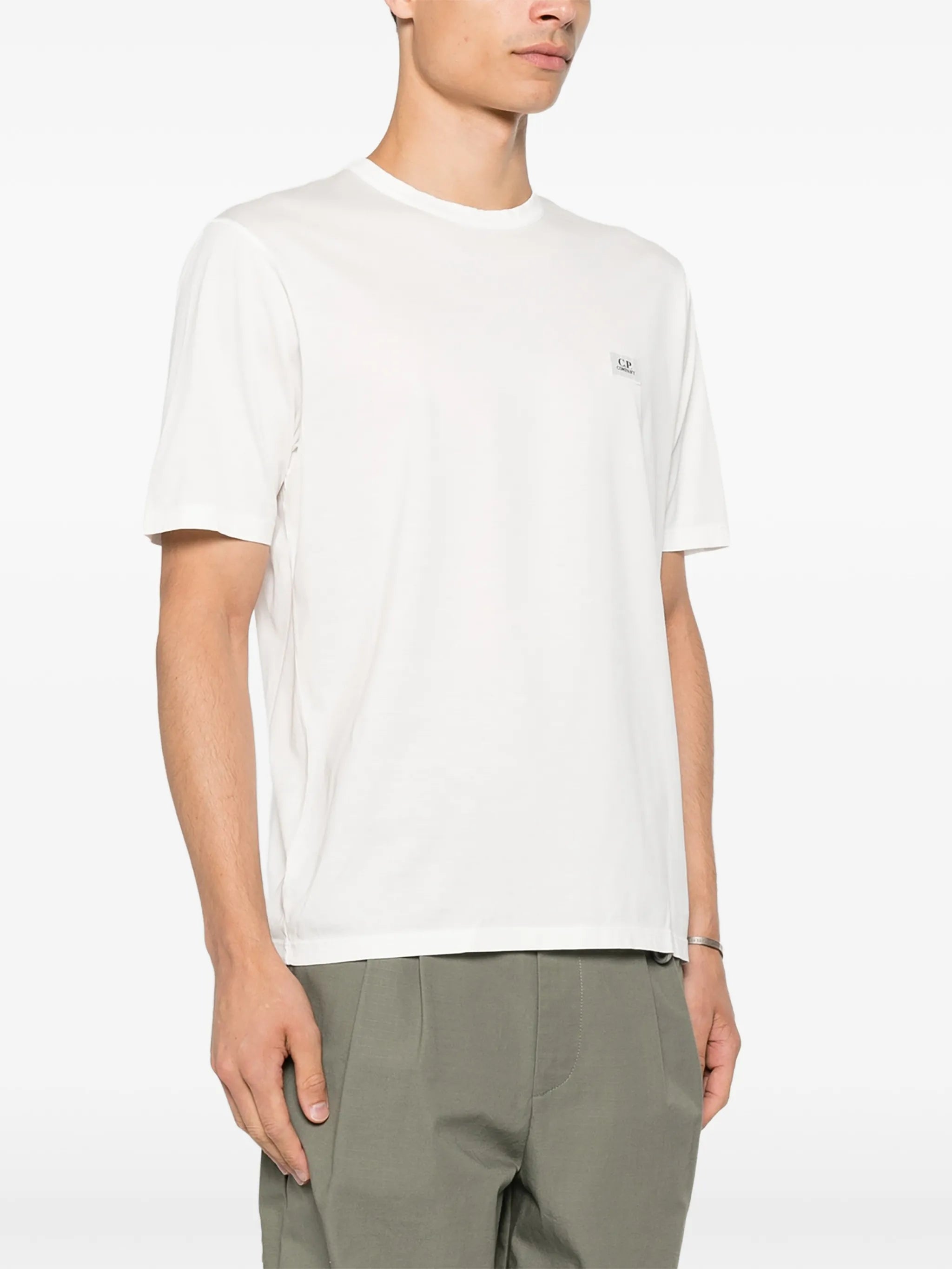 logo-patch jersey T-shirt