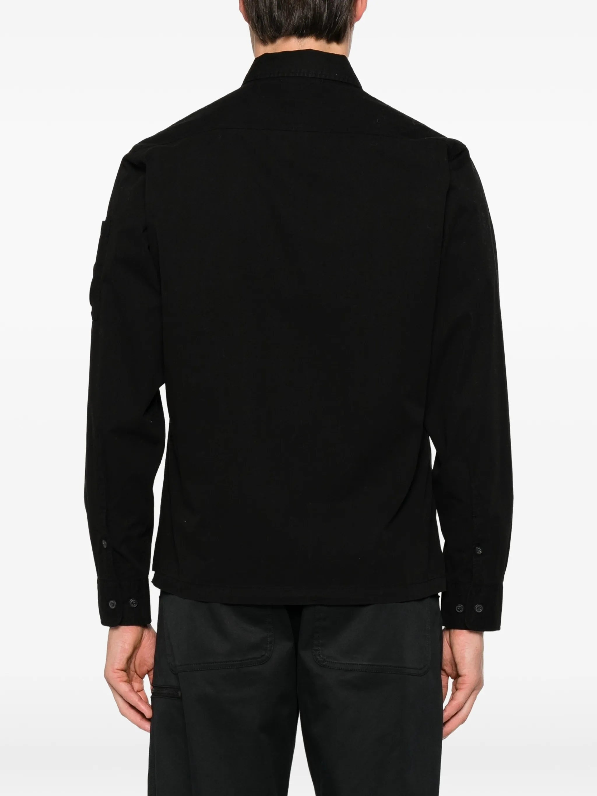 Lens-detail gabardine shirt