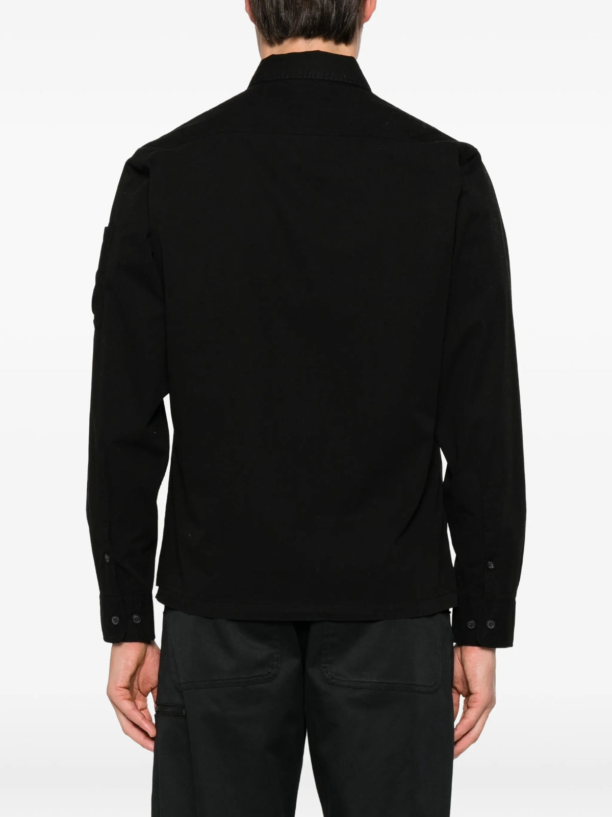 Lens-detail gabardine shirt