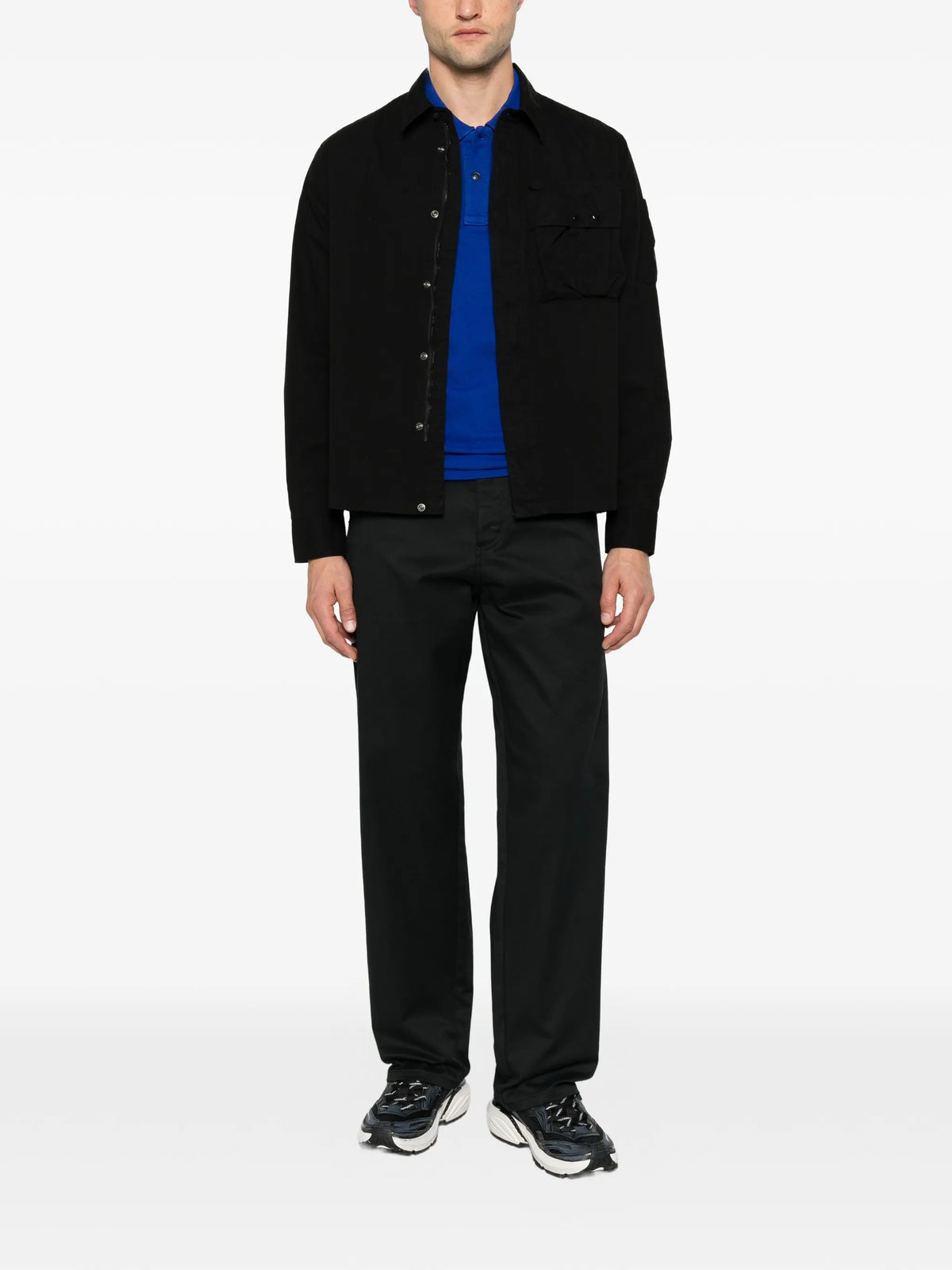 Lens-detail gabardine shirt