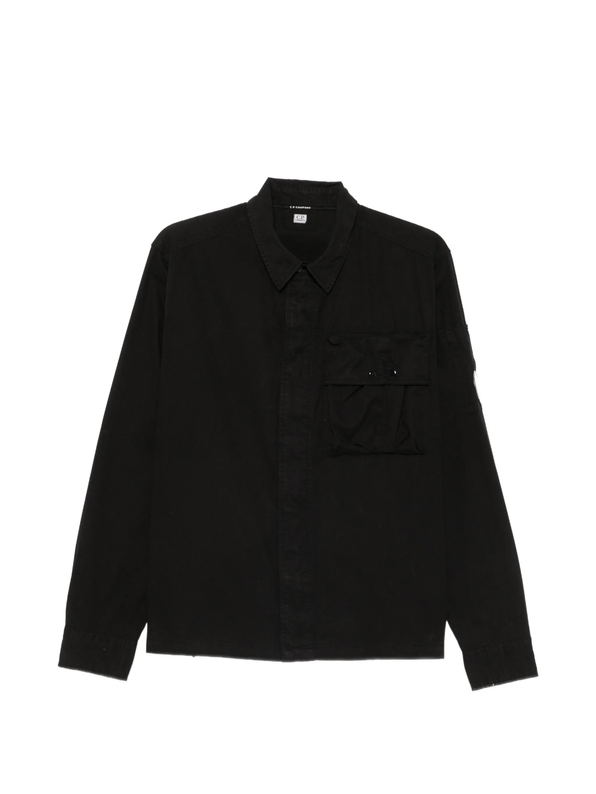 Lens-detail gabardine shirt