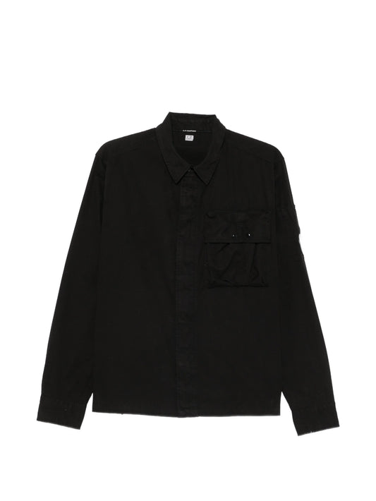 Lens-detail gabardine shirt