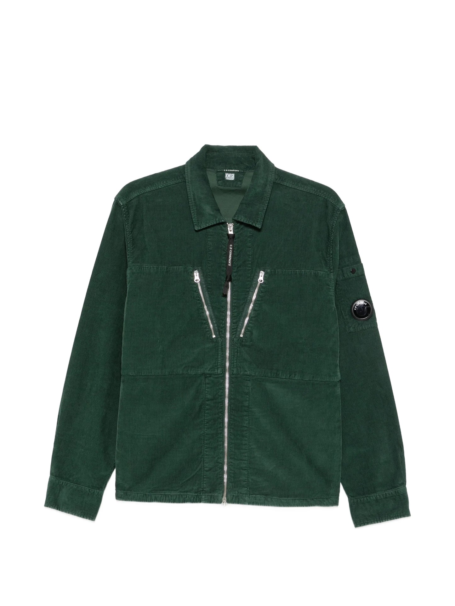 corduroy Lens zipped overshirt