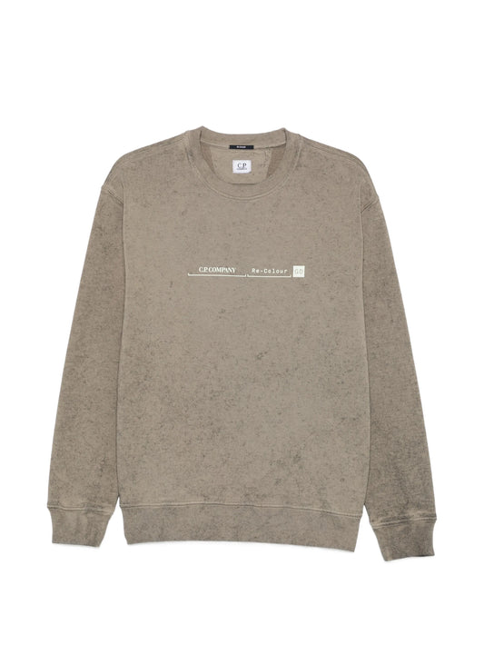 cotton fleece re-colour crewneck sweatshirt