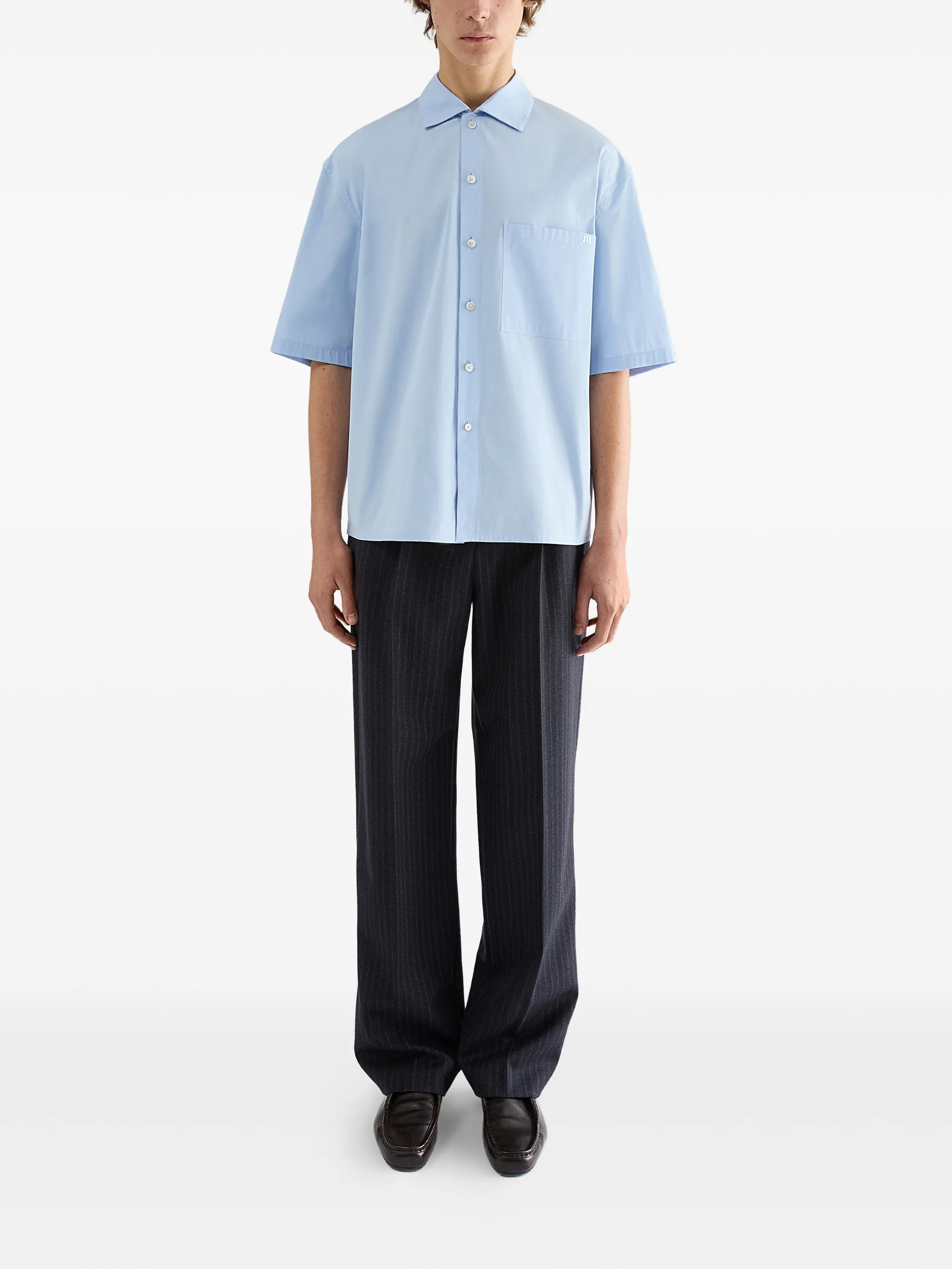 logo-embroidered poplin shirt