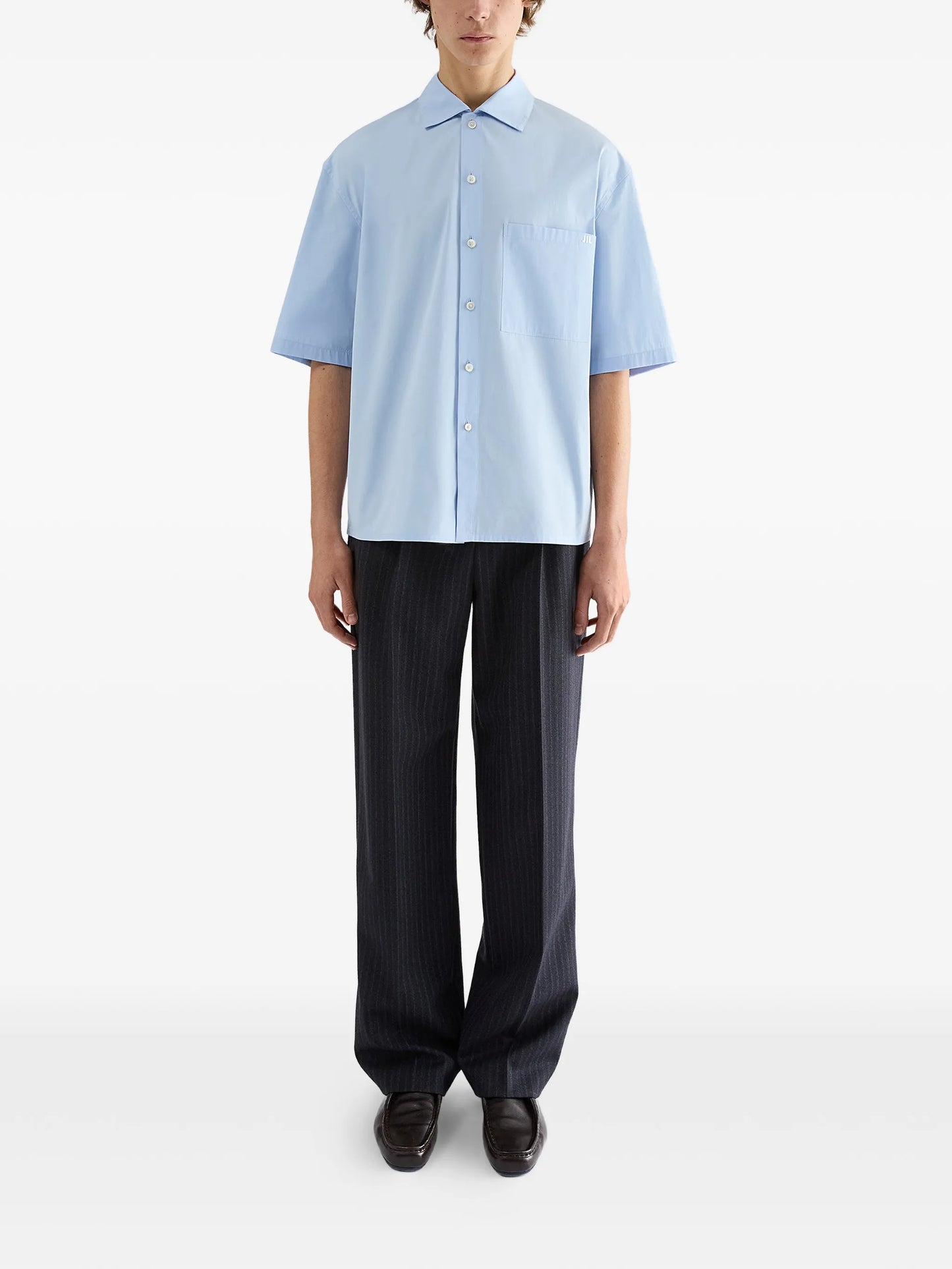 logo-embroidered poplin shirt