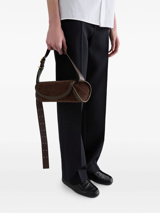 small Cannolo suede clutch bag